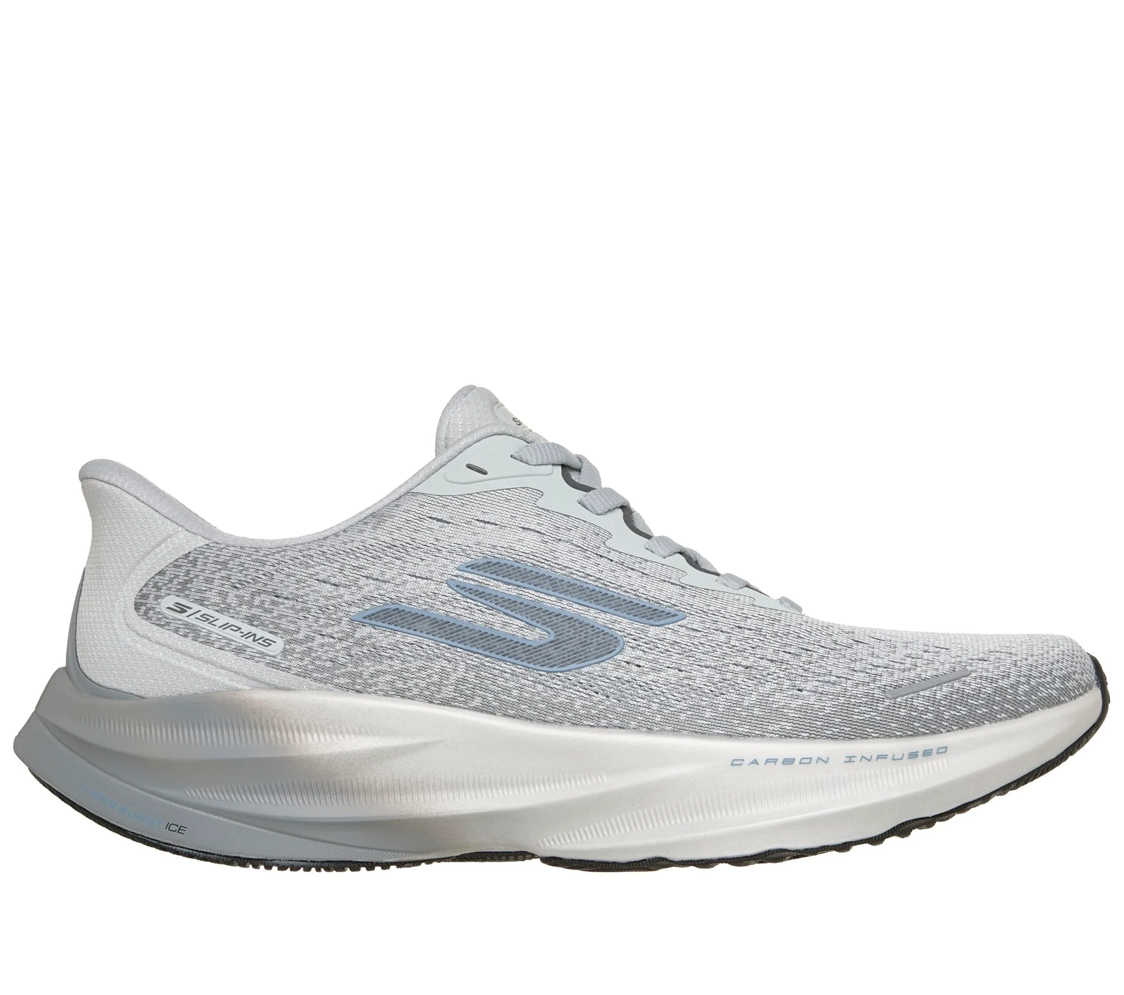 Skechers Aero Spark Slip Ins - Tenis de Correr para Hombre, Gris Textil con Ribete de carbón, 40 EU