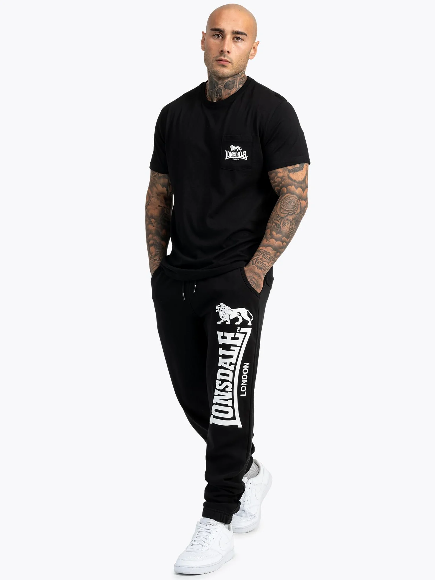 Lonsdale Ockle - Pantalones de chándal Hombre | 100% algodón peinado, cordón elástico en la cintura, 3 bolsillos, ideal para gimnasio, viajes y uso diario