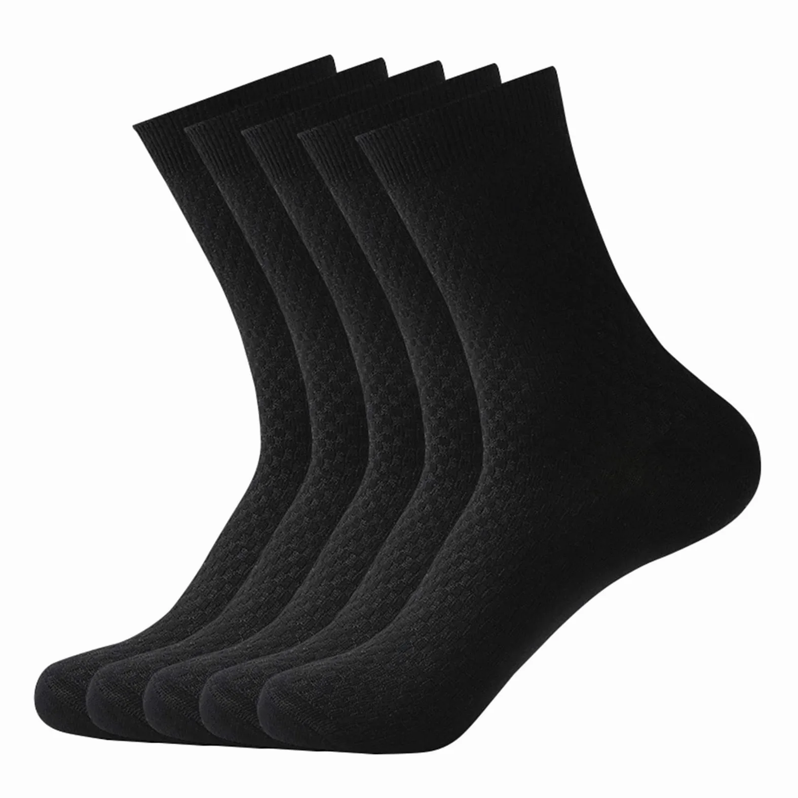 ZZSRJ 5 Pares/Batch Men's Business Socks Tobillo Vestido Calcetines Casual Hombre Menores Calcetines de Tallas EU38-45 (Color : 5 Pairs Black, tamaño : EUR 39-45(US 6-11))