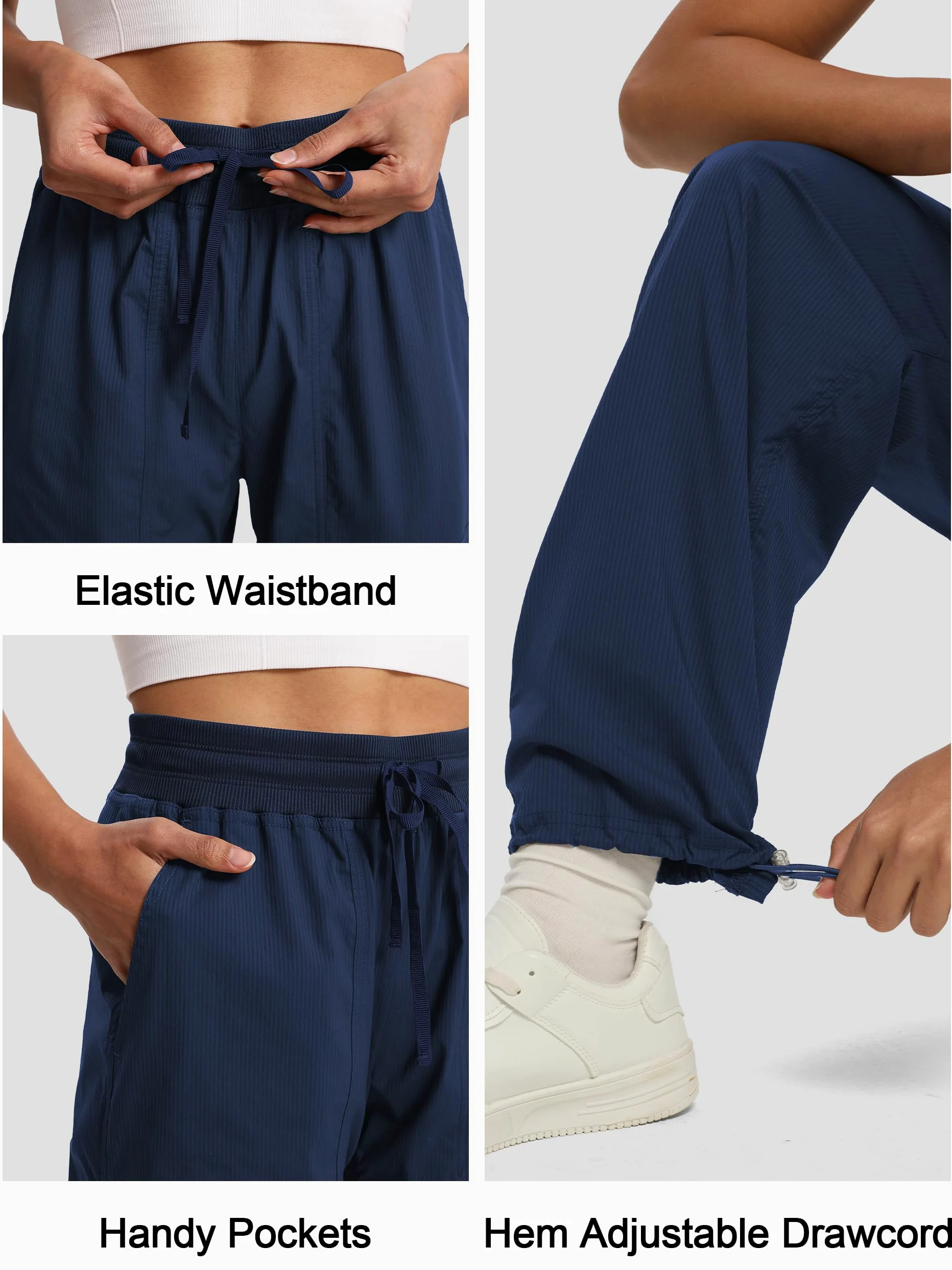 SEVEGO Pantalones de estudio de baile ligeros con entrepierna de 30, 32, 34 y 36 pulgadas de alto para mujer, pantalones de estudio de baile fruncidos para entrenamiento, atléticos, casuales