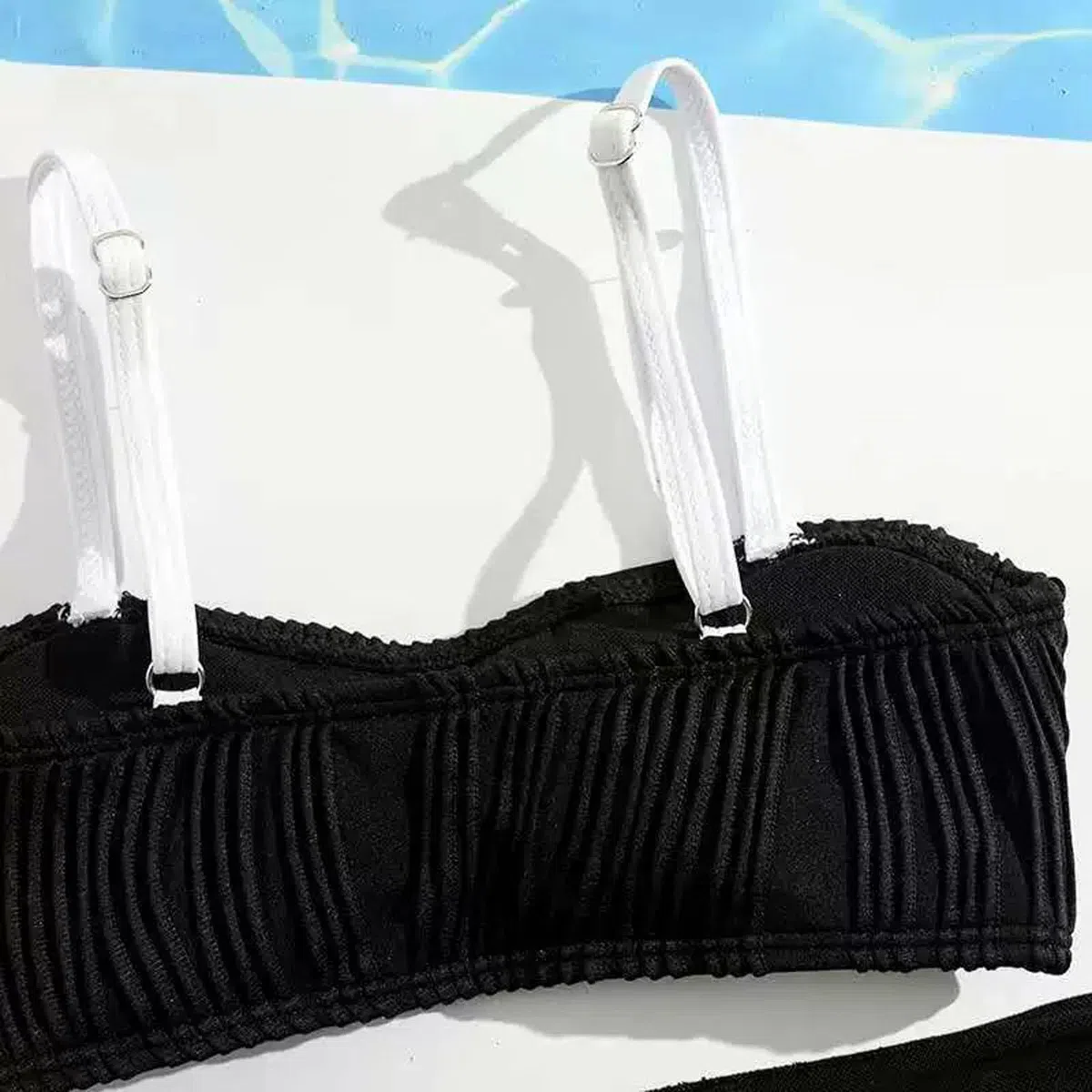 Generisch Bikini para adolescentes y niñas, traje de baño de dos piezas para niñas, tankini monocolor con protector de sarga y bañador a juego para playa y piscina en verano