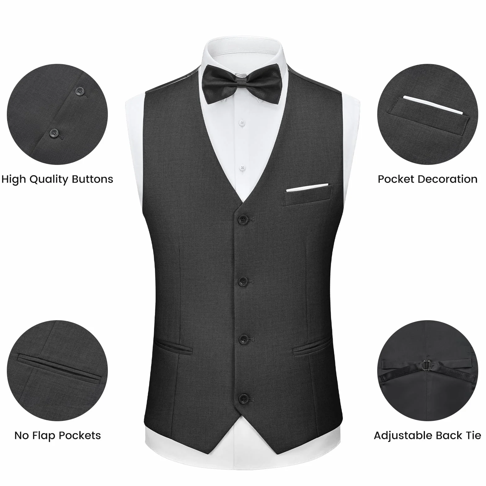 Trajes para Hombre de 3 Piezas Slim Fit Elegantes Negocio Boda Traje Blazer Chalecos Pantalones