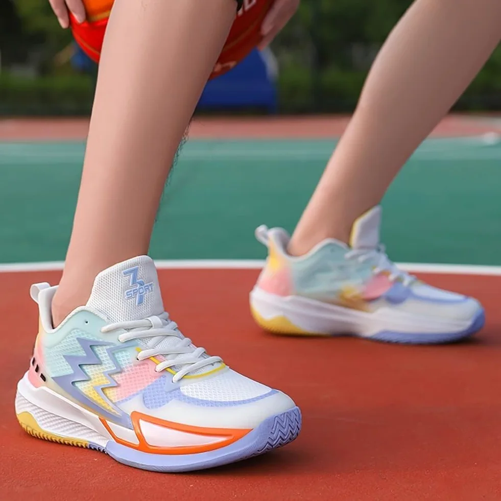Genérico Zapatillas de Baloncesto Unisex Que absorben los Golpes, Transpirables, Desgaste y Antideslizantes, Zapatillas Deportivas for Estudiantes Adolescentes Zapatos para Caminar(Sky Blue-,43 EU)