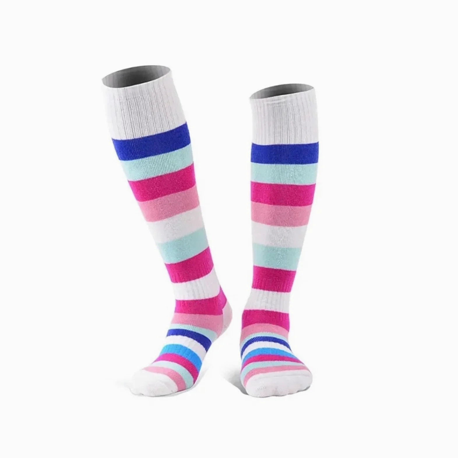 Calcetines térmicos, 20 Pares de Calcetines esquí, Largos a Rayas for niños, Medias for Senderismo y(Beige,-3336)