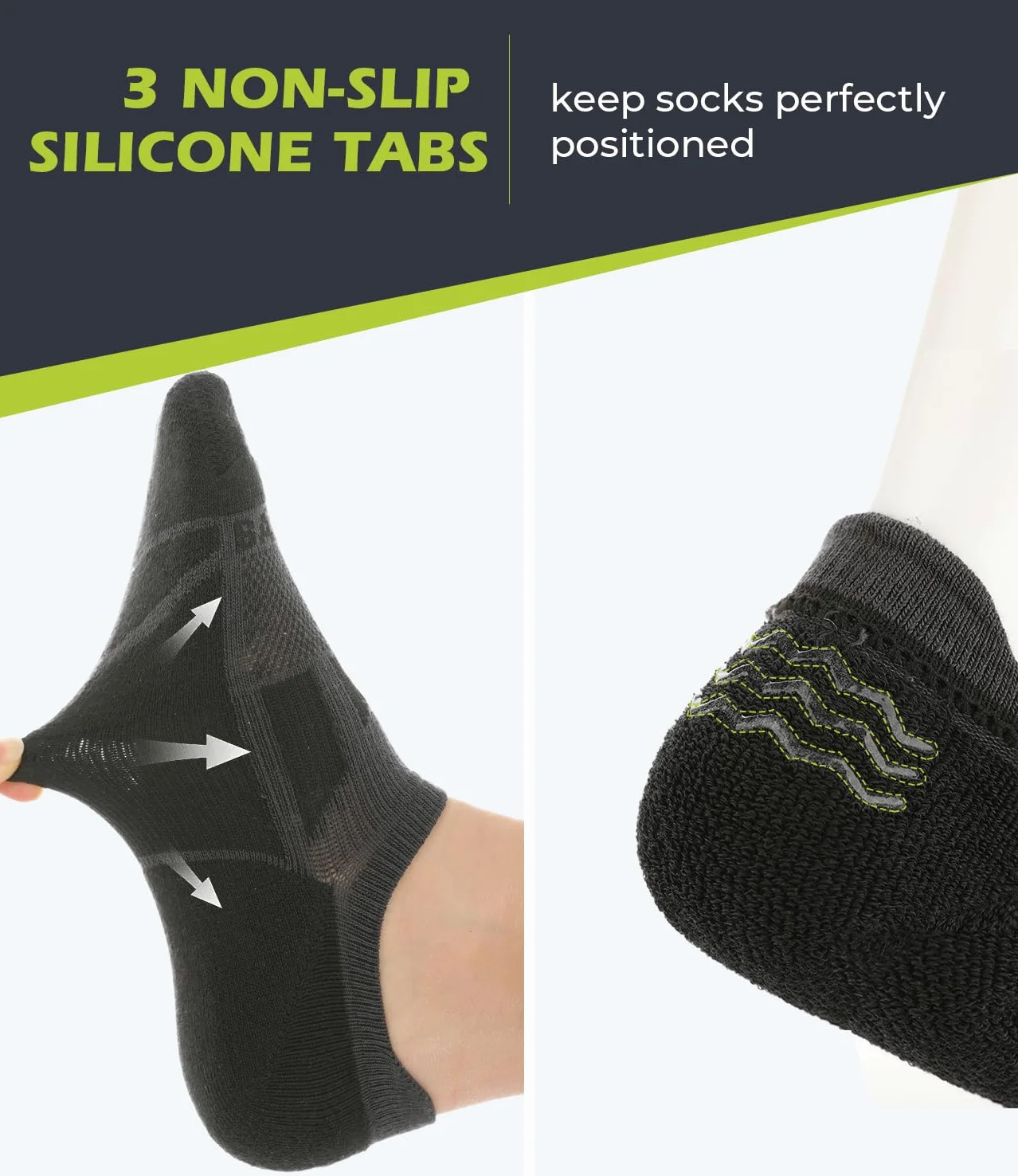 BAMBOO COOL Calcetines invisibles para hombre, de corte bajo, transpirables, absorben la humedad, antideslizantes, para correr, entrenamiento, casual, 6 paquetes