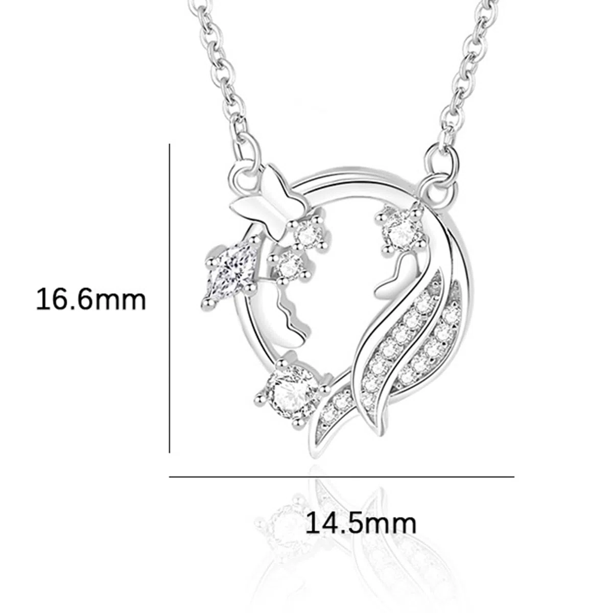 Collar de mariposa dorado con moissanita para mujer, collar de oro simple con colgante de mariposa de ala para cumpleaños