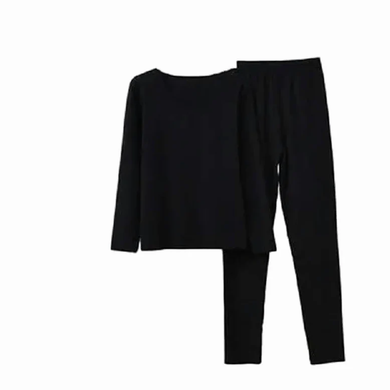 Ropa Interior Térmica Mujer - Conjunto De Lencería Informal para Otoño E Invierno, Tops Ajustados De Manga Larga Y Pantalones, Ropa Interior Gruesa, Conjunto De 2 Uds., Ropa Diaria