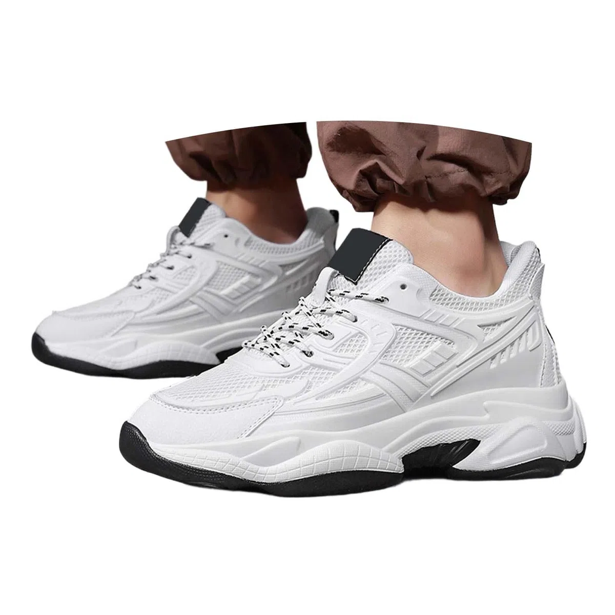 Zapatillas deportivas para hombre con amortiguación, zapatillas de correr para calle, zapatillas de fitness, zapatos de moda, transpirables, plataforma, retro, de malla, zapatillas de senderismo