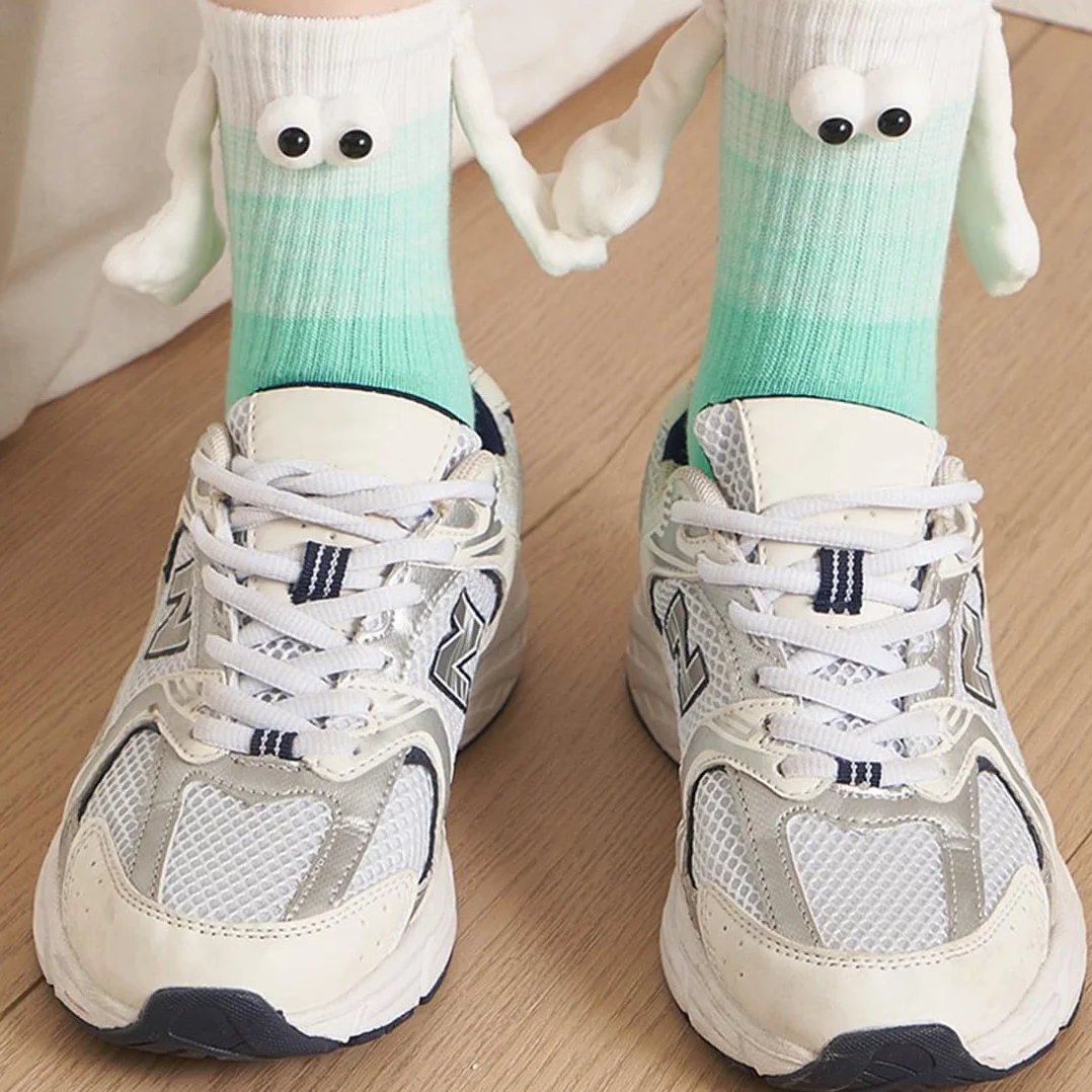 de calcetines magnéticos divertidos,Mediano Tubo Calcetines, calcetines 3d mano en la mano para mujeres hombres, par unisex divertido con las manos, calcetines para pareja