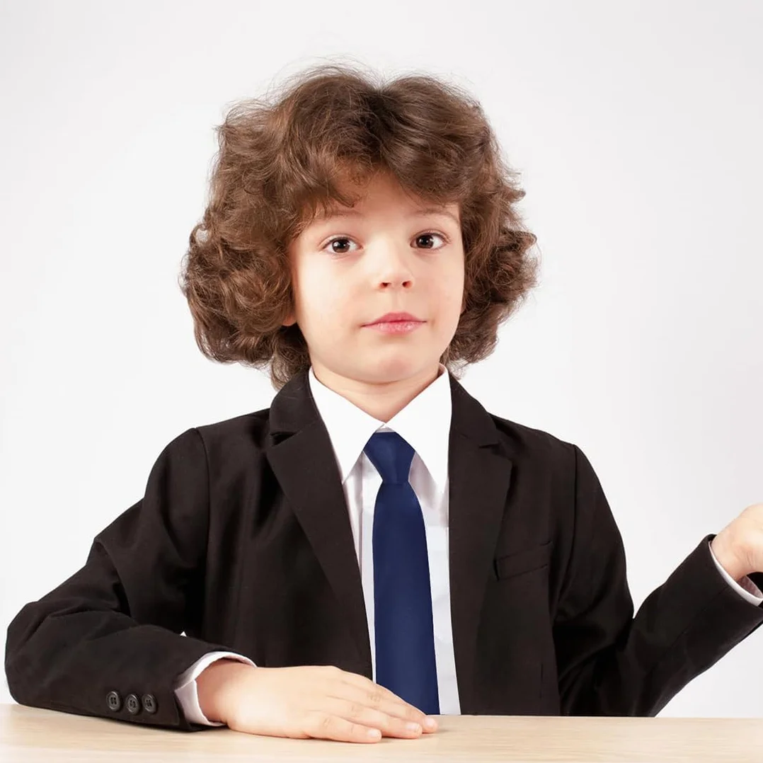Corbata para Niños Ajustable de Seda Pre-Atada para Graduaciones y Bodas
