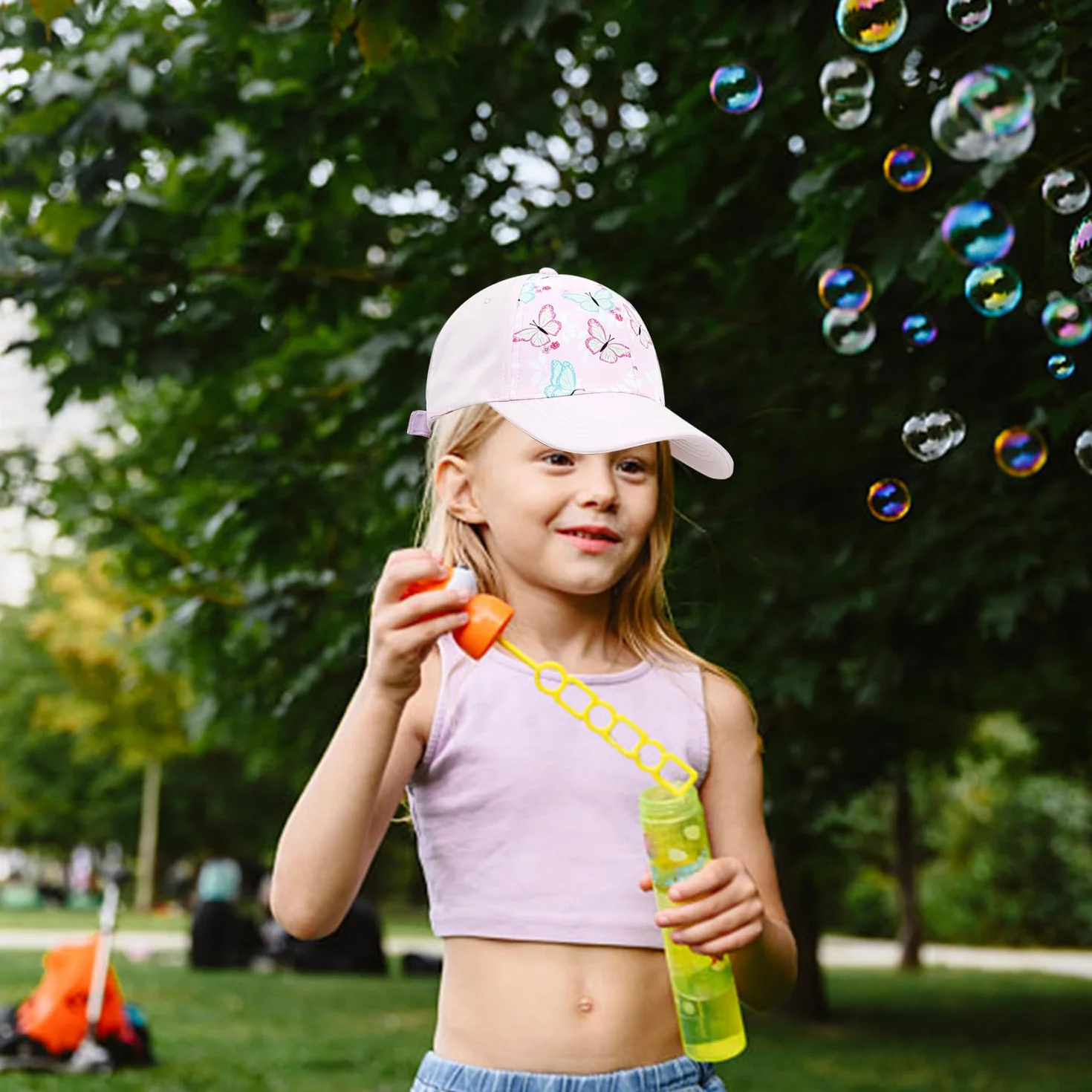 Gorra de Béisbol para Niños con Anteojos, Sombrero Ajustable con Agujero de Cola de Caballo para Deportes al Aire Libre