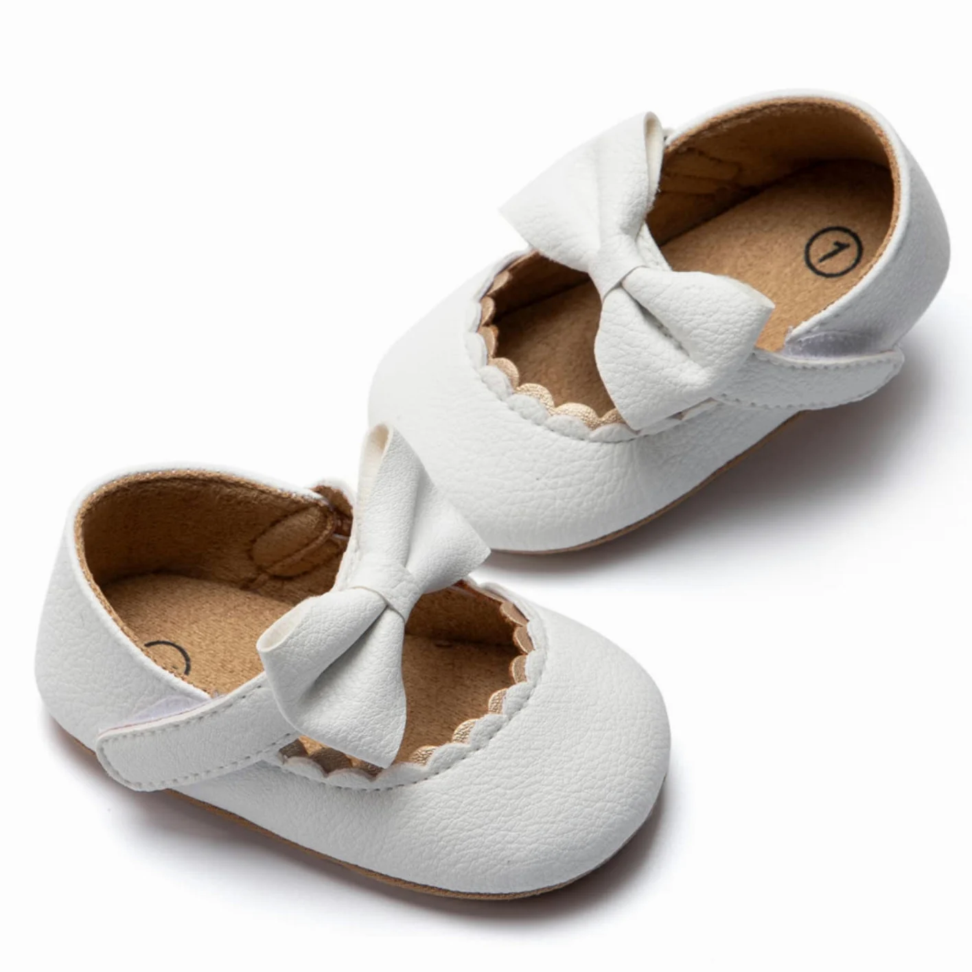 HsdsBebe Zapatos planos Mary Jane para bebés y niñas, con lazo, suela suave, antideslizante, para primeros pasos, zapatos de vestir de boda
