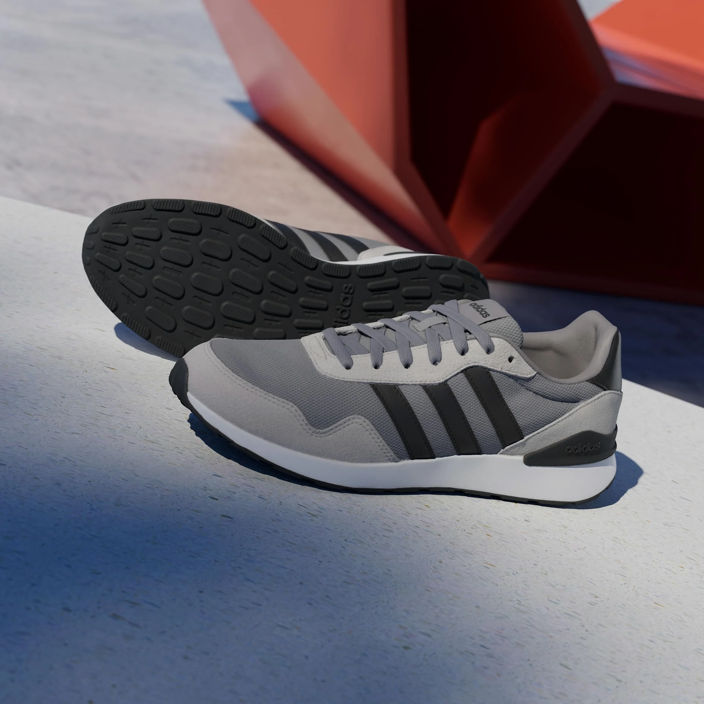 adidas Hombre Run 60S 4.0 Shoes, Grey Three/Core Black/Grey Two, 44 EU