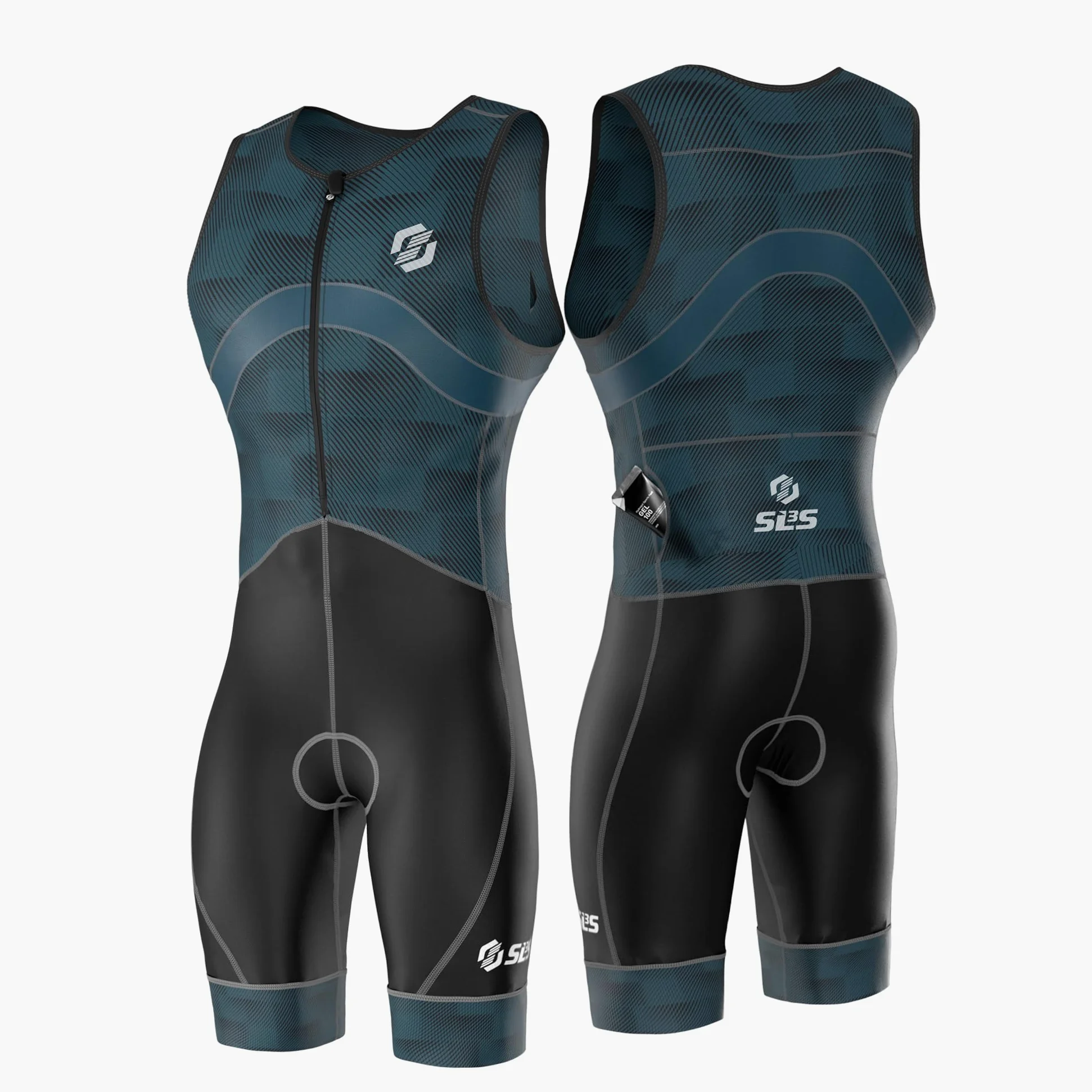 SLS3 Pro Traje de Triatlón para Hombre - Tri Suit Sin Mangas FX - Traje de Triatlón Acolchado - Secado Rápido