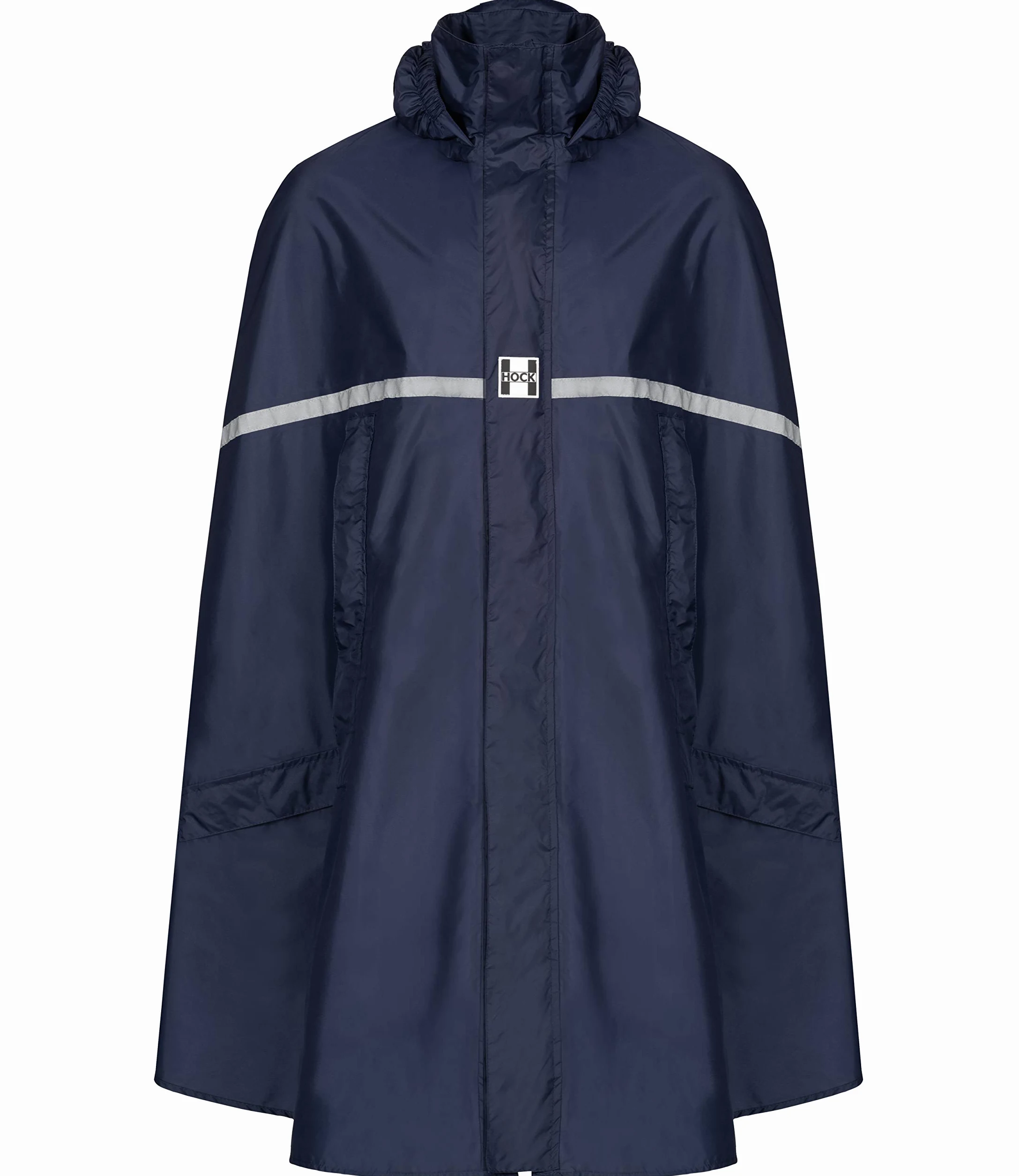 HOCK Poncho de lluvia premium con cremallera, ideal para bicicletas eléctricas y ciclomotores, poncho impermeable con reflectores, protección contra la lluvia para hombre y mujer, ropa impermeable de