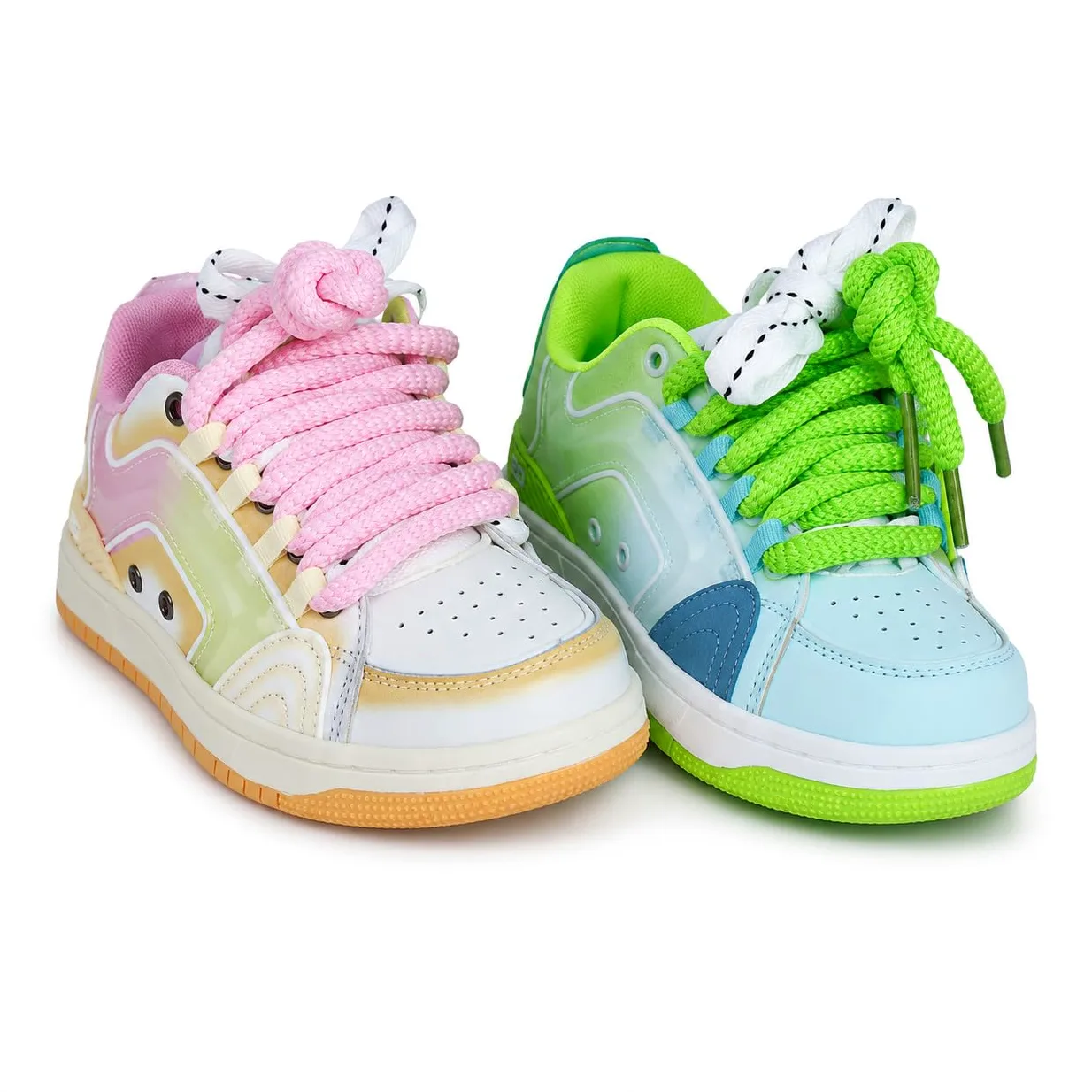 Zapatillas de mujer Plataforma Colorido Casual Zapatos Chunky | Zapatillas gruesas transpirables de malla de poliuretano con tacón de 4,5 cm. Zapatos cómodos perfectos para mujer para el