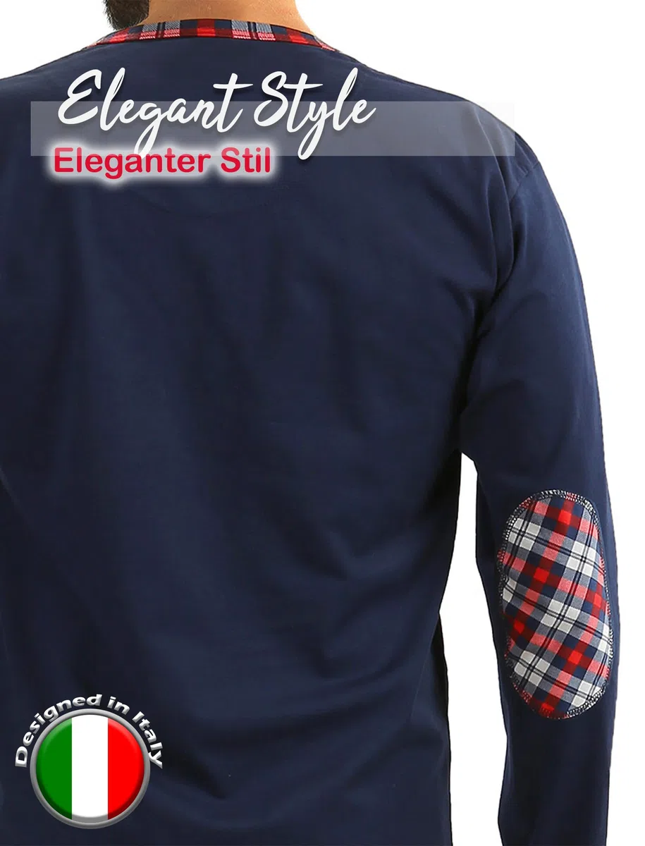 Sesto Senso Pijama Hombre Largo Invierno Clásico Algodon 2 Piezas Ropa De Dormir Conjunto Camisa Manga Larga Pantalones Largos M Granat WALDI