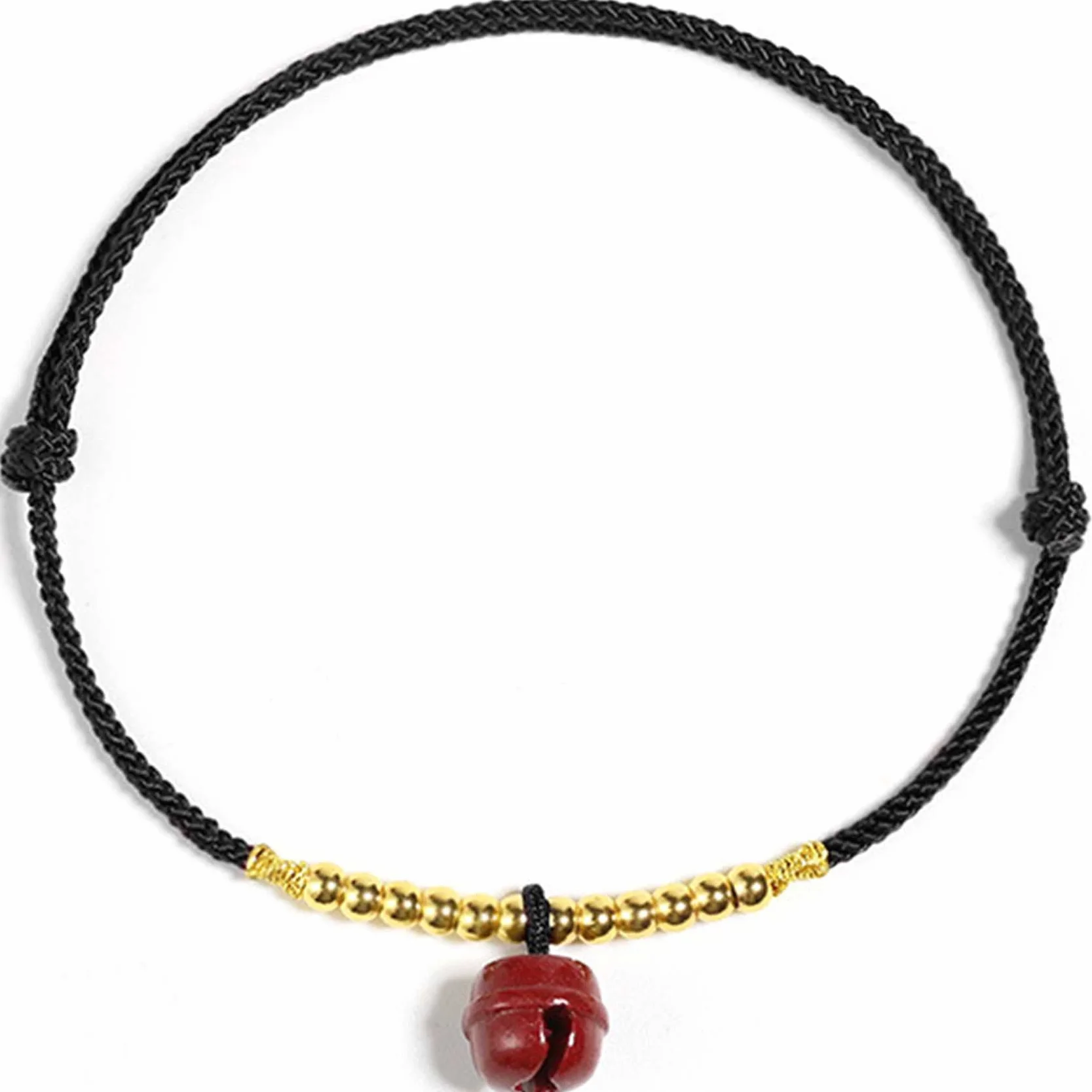 Pulsera Feng, Feng Shui Hilo Rojo Tobillo Cinabrio Campana Colgante Amuleto De La Suerte Cordón Hecho A Mano Pulsera De Pie Joyería De Amuleto De La Fortuna Ajustable Tobillera para Mujer