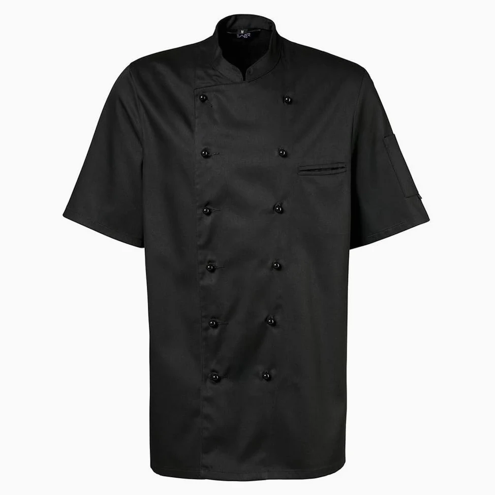 Exner 201 - Chaqueta de cocinero de media manga, Negro , XXL
