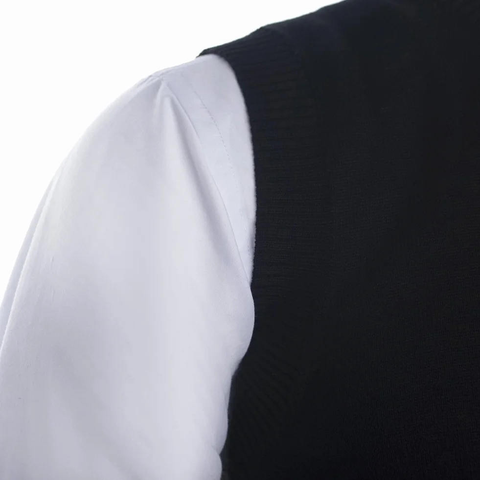 TopTie Chaleco de suéter Liso de Color sólido de Negocios para Hombre, Jersey Informal de Ajuste de algodón