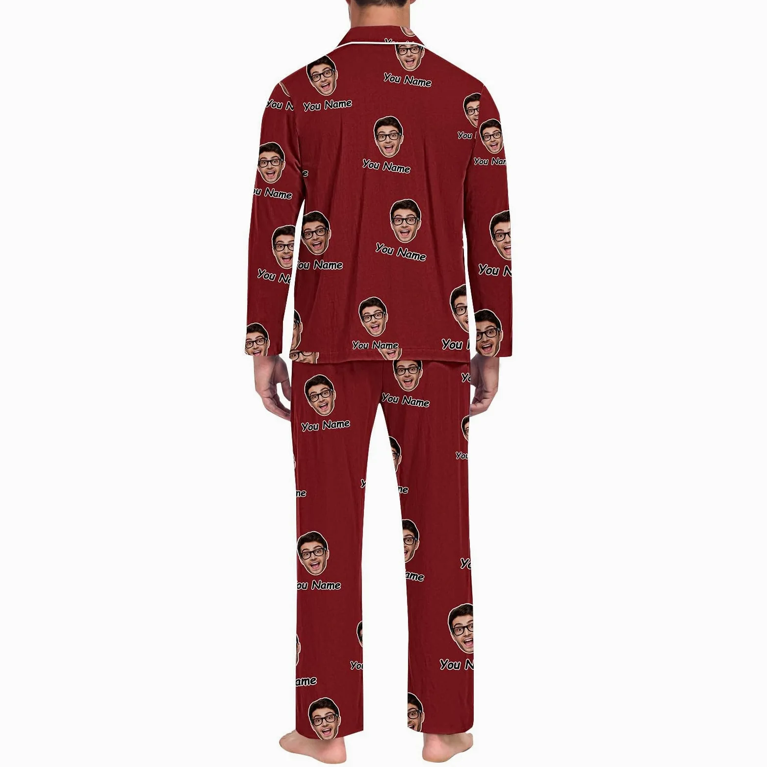 Generisch Pijama para hombre de longitud extragrande pantalones divertidos para hombres y mujeres parejas a juego unisex personalizados nombre albornoz gofre hombre