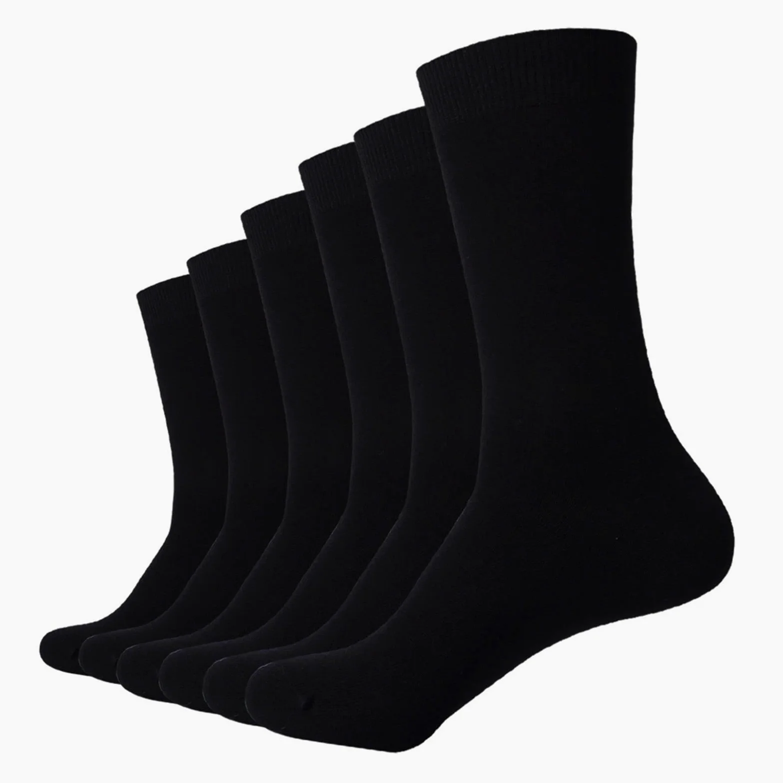 ZZSRJ Calcetines Negros for Hombre Vestido de Negocios Calcetines (6 Pares/Lote) (Color : 6Pairs-Black, tamaño : EU40-46)