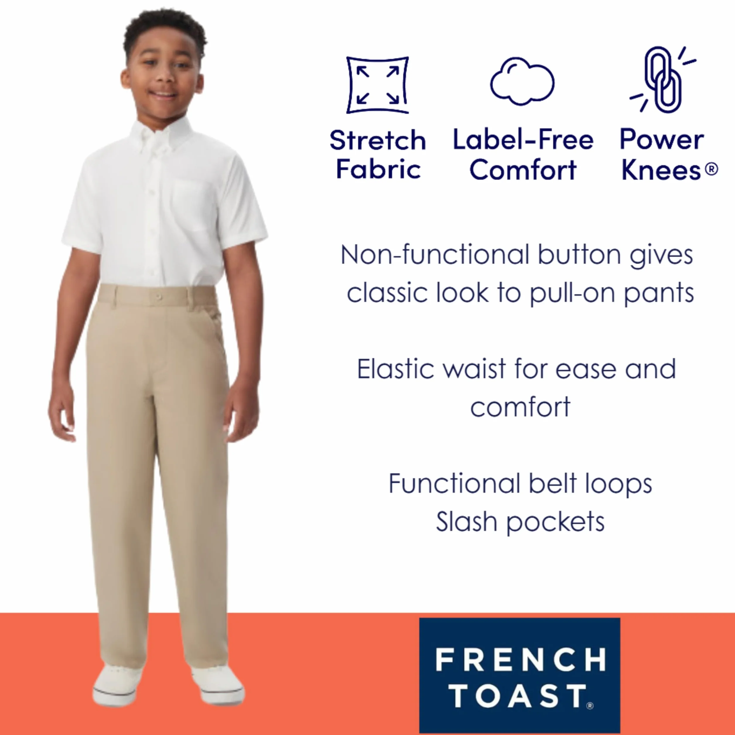 French Toast Pantalón Holgado niño sin Cremallera