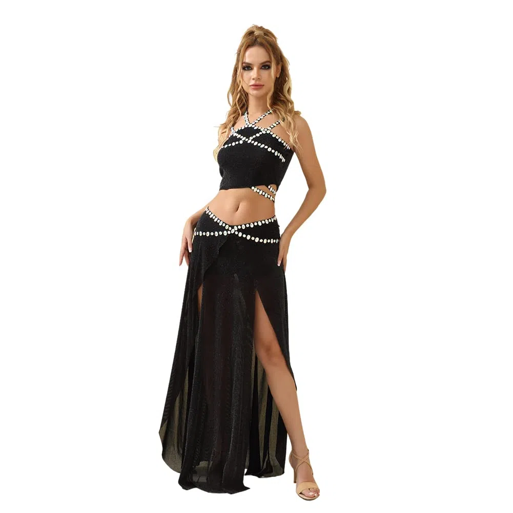 ROYAL SMEELA Traje para Baile del Vientre Conjunto Danza del Vientre Mujer Traje Danse orientale Disfraz de Danza del Vientre Adulto Trajes Bailarina del Vientre Falda y Top Danza del Vientre