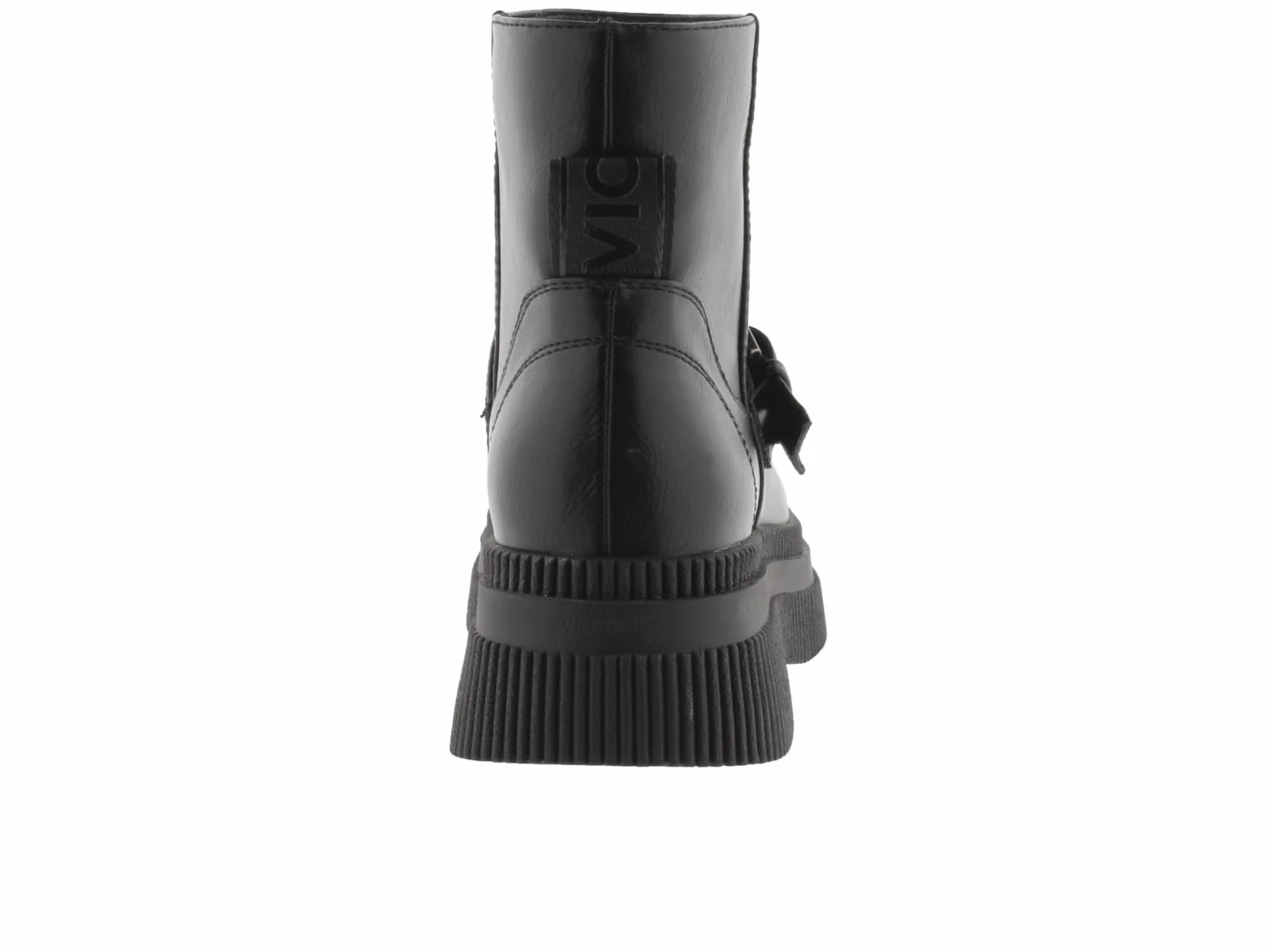 victoria Botines Dublín Efecto Piel Negro Monocromo & Suela Gruesa & Correa 1301105 para Mujer