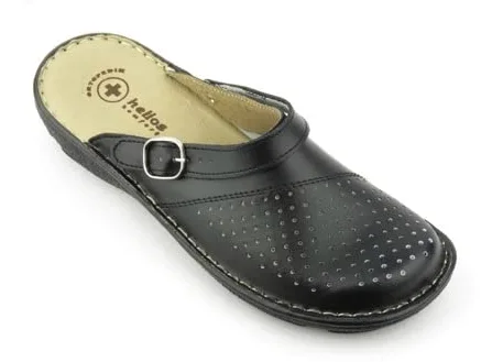 Zapatillas Sanitarias Mujer con Parte Superior Calada Cerrada Tira Ajustable Suela Flexible Ligeras Cómodas Negro Talla 37