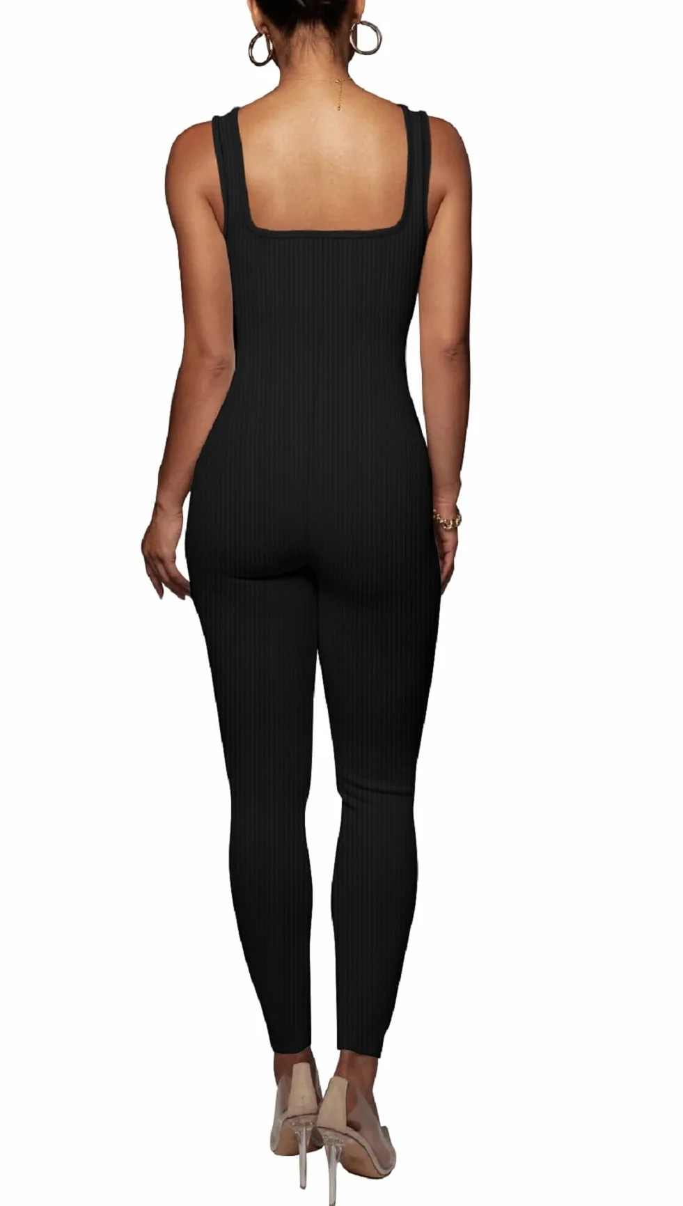 Jumpsuit Deportivo Mujer Push Up Mono Espalda Descubierta Sin Mangas Body Reductor Gym Largo Mameluco Yoga Ropa Gimnasio Fitness