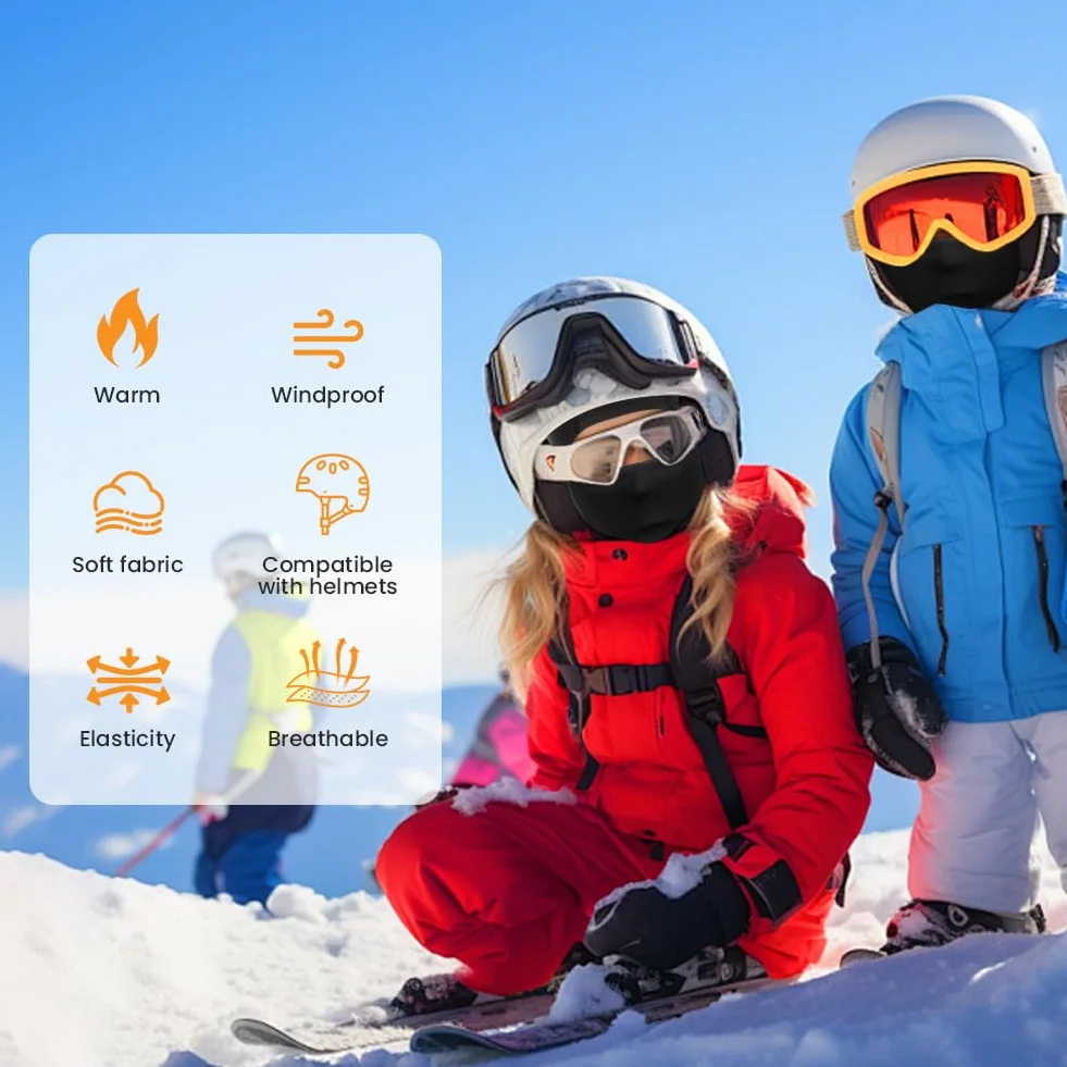 Pasamontañas Térmico para Niños, Balaclava Multifuncional para Esquí y Ciclismo