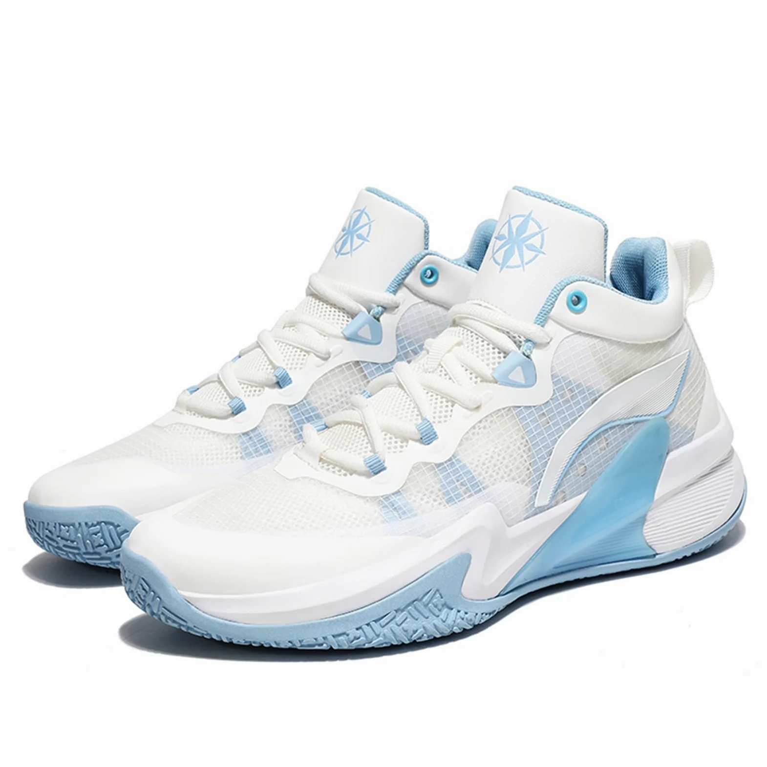 Zapatillas de Baloncesto Hombre Altas Protección Tobillo | Zapatillas de Baloncesto Hombre Altas Blanco Azul Protección Tobillo TPU Amortiguación