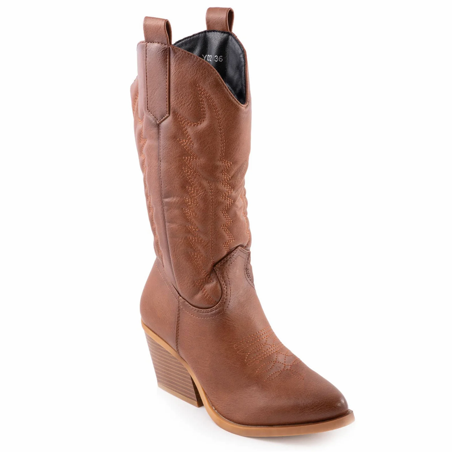 Toocool Botas Cowboy Mujer Estilo Western Camperas Piel Sintética Tacón 7cm Y02