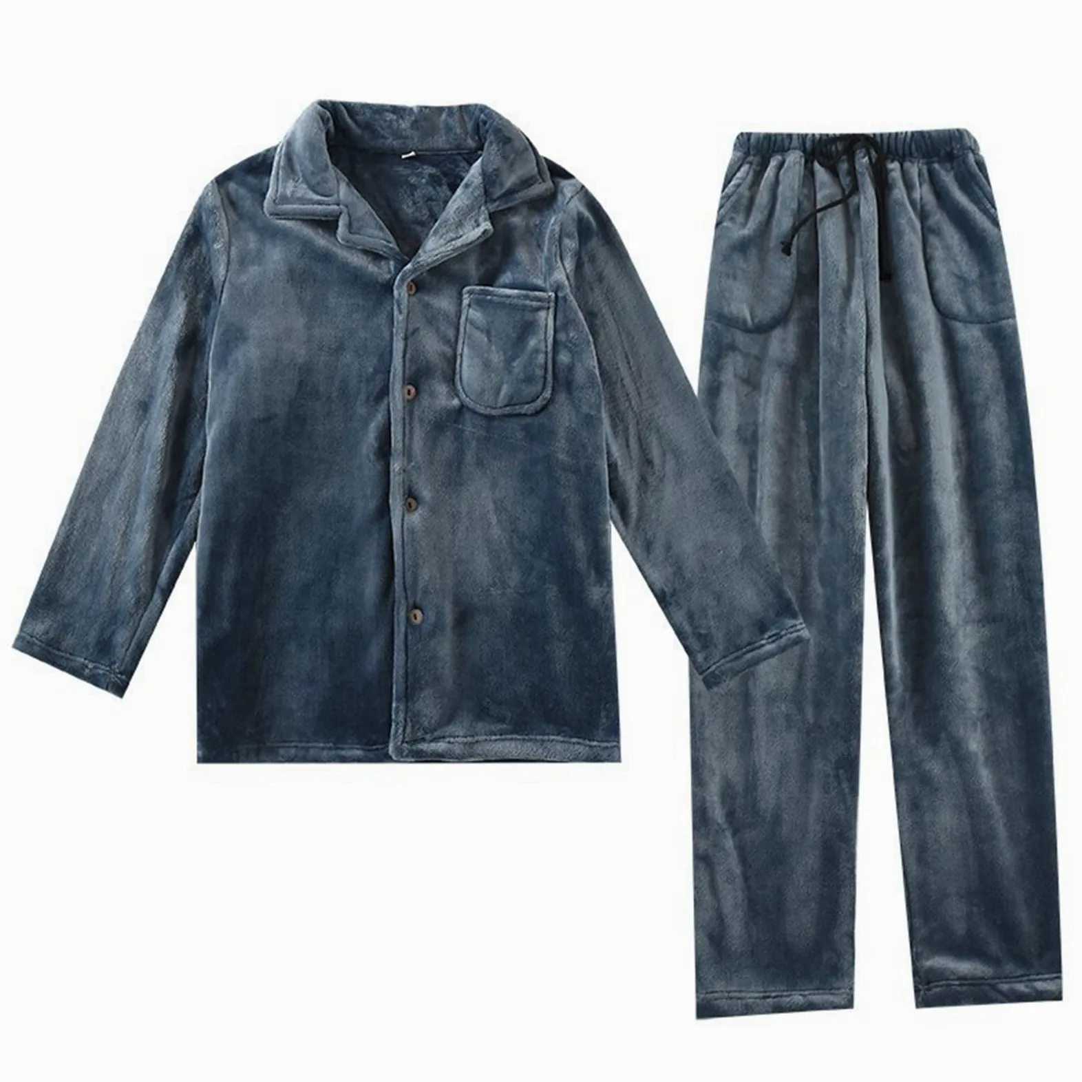 Genérico Pijama Hombre de Franela térmica de Invierno, Ropa de Dormir de Forro Polar acogedora para Noches frías, Ropa Suave y cómoda para el hogar.