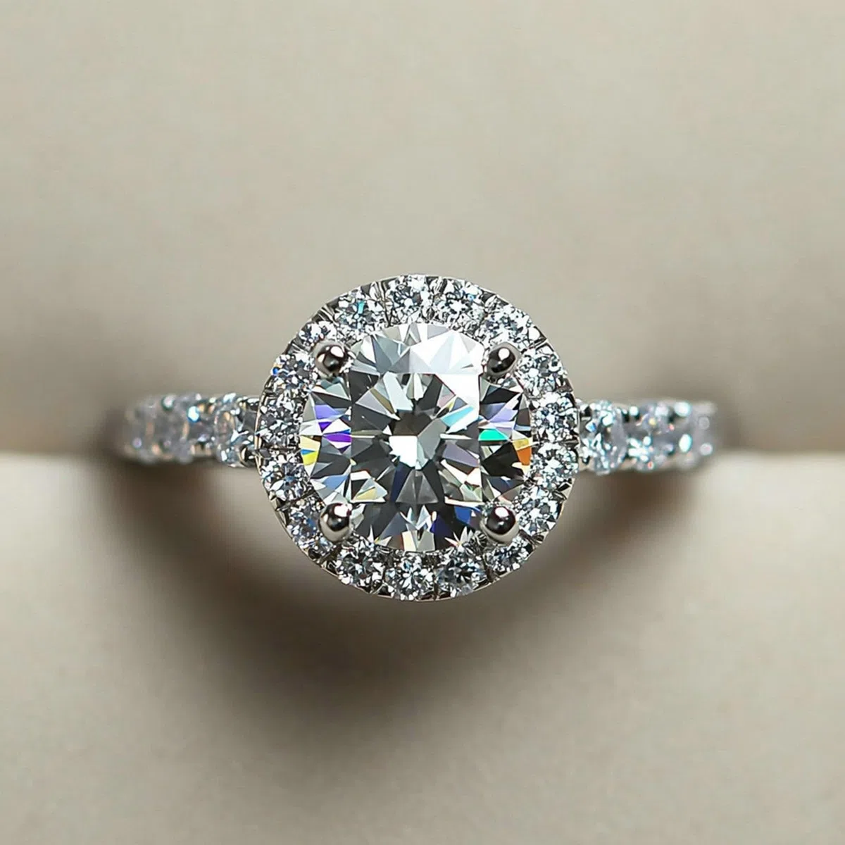 Anillo de compromiso de oro auténtico con moissanite de 1,5 ct, oro blanco, alianzas de oro para mujer