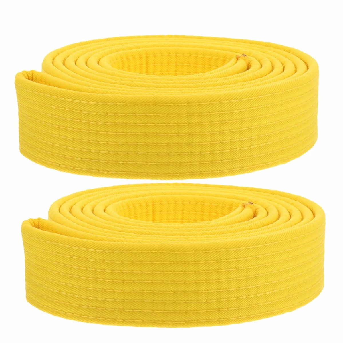 Cinturón de Karate de Algodón Amarillo para Taekwondo, Paquete de 2 Piezas