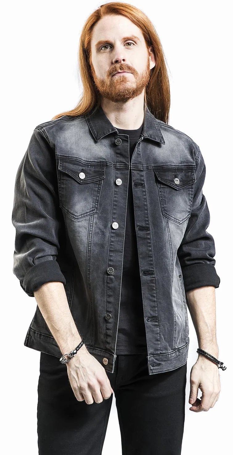 EMP Hombre Chaqueta gris oscuro con bolsillos en el pecho