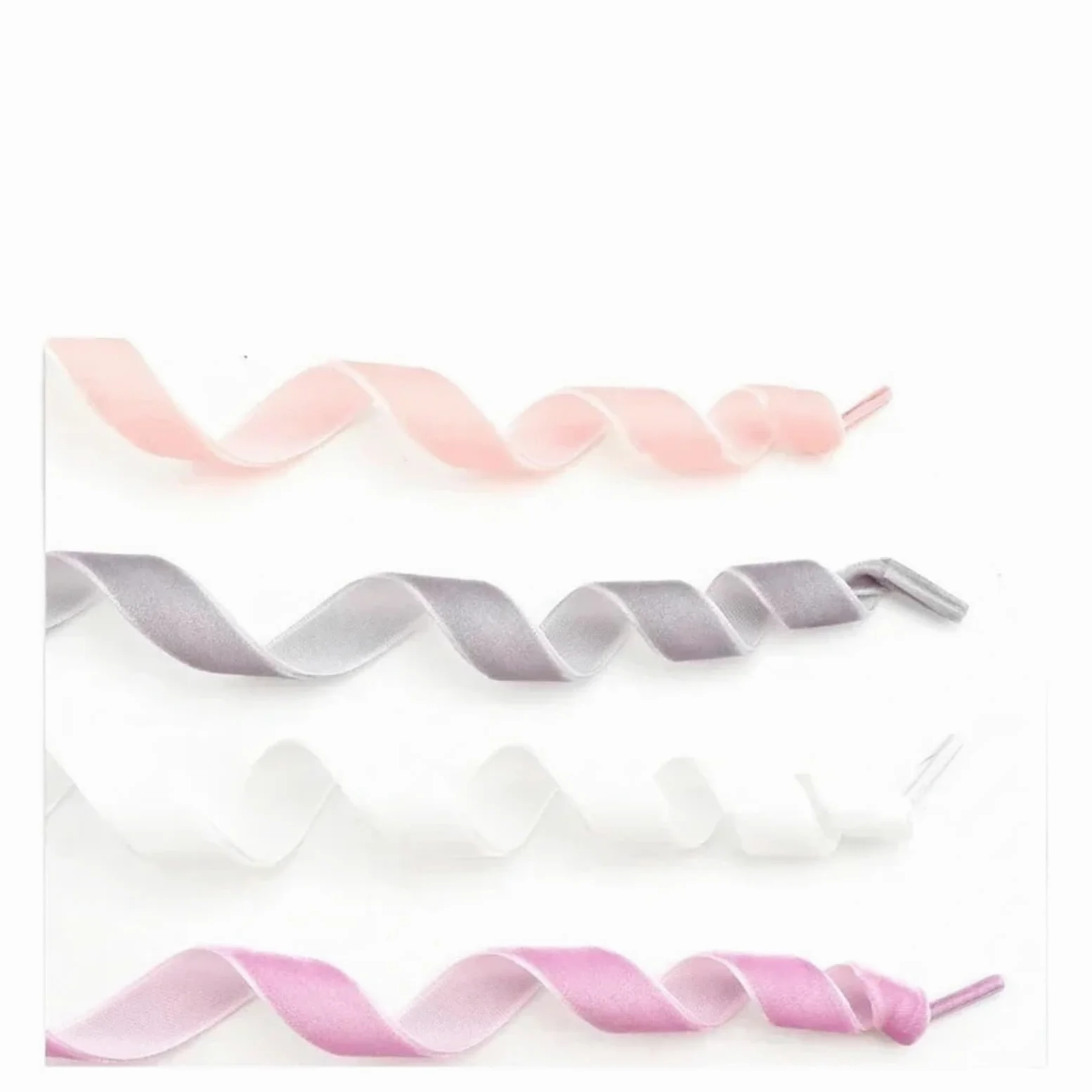 5 pares de cordones planos hilo nieve, cinta seda satinada, for zapatillas deportivas mujer Para Zapatos Casuales