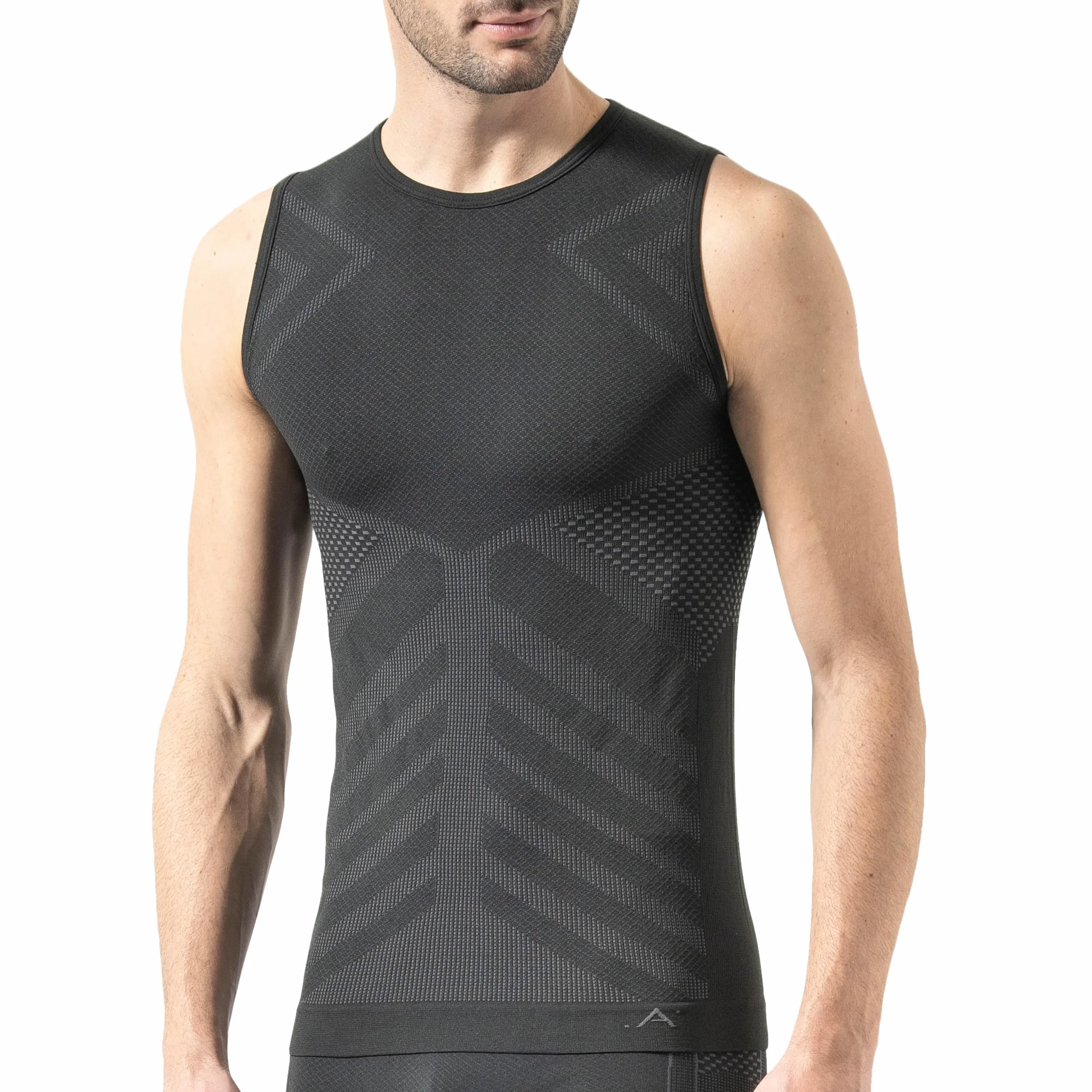 Risalti Camiseta Termica Hombre Manga Corta Energy - Camiseta Técnica Hombre, Transpirable, Compresiva, Interior, Sin Costuras y Etiquetas, Esquí, Trekking, Running - Made in Italy