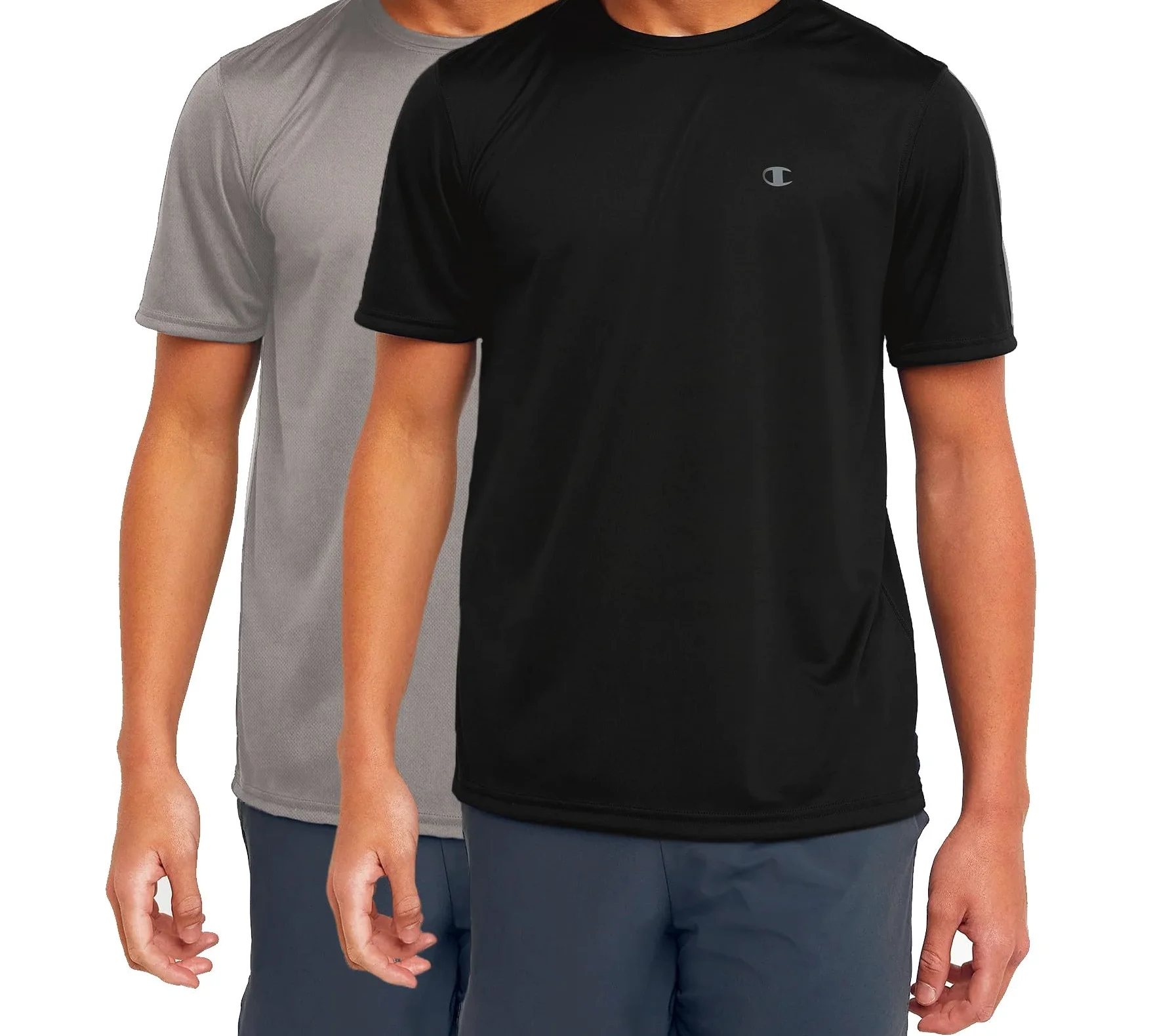 Champion Camisetas para hombres grandes y altos, paquete de 2 camisetas que absorben la humedad