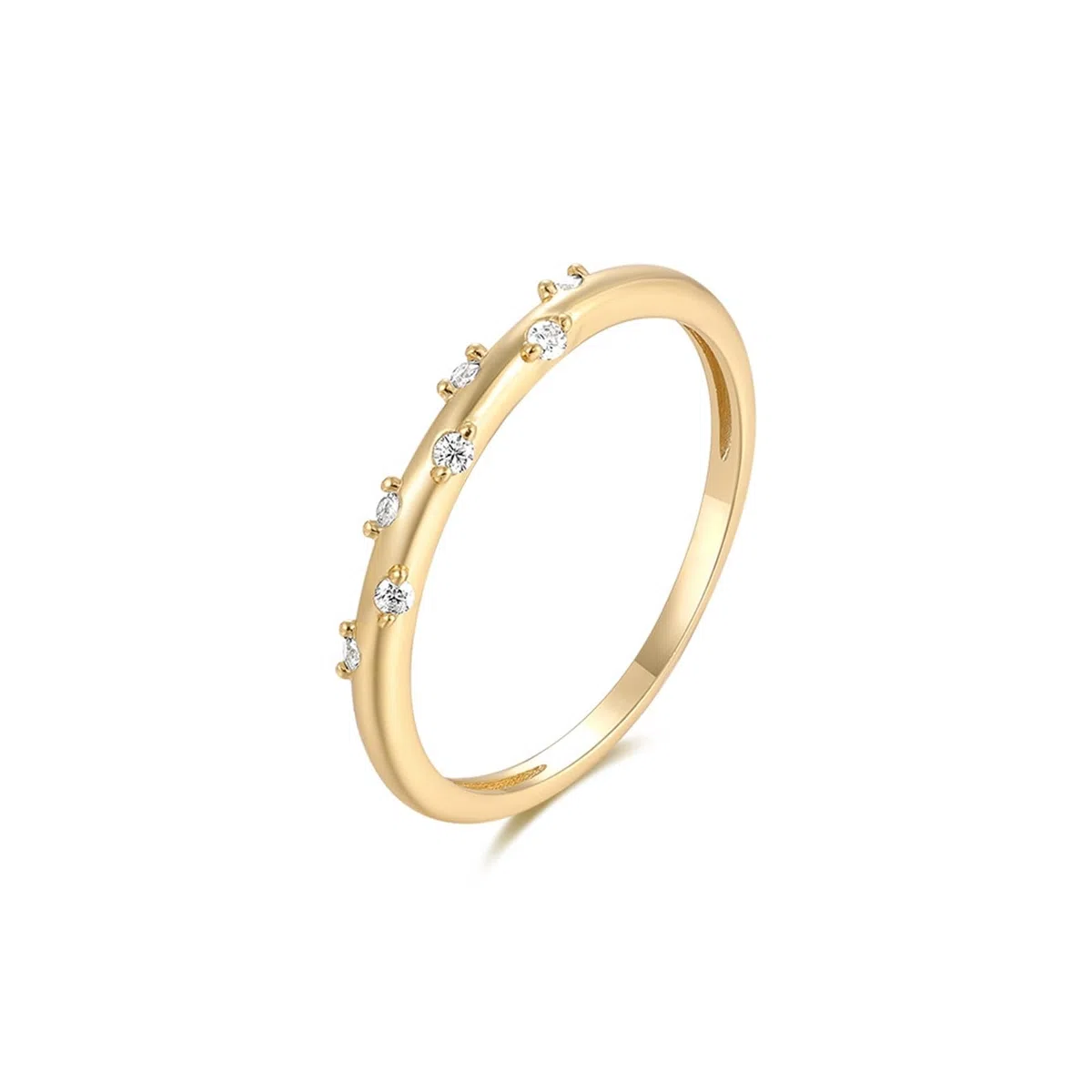 Anillo de boda de oro amarillo de 9 K/14 K, color blanco, para mujer