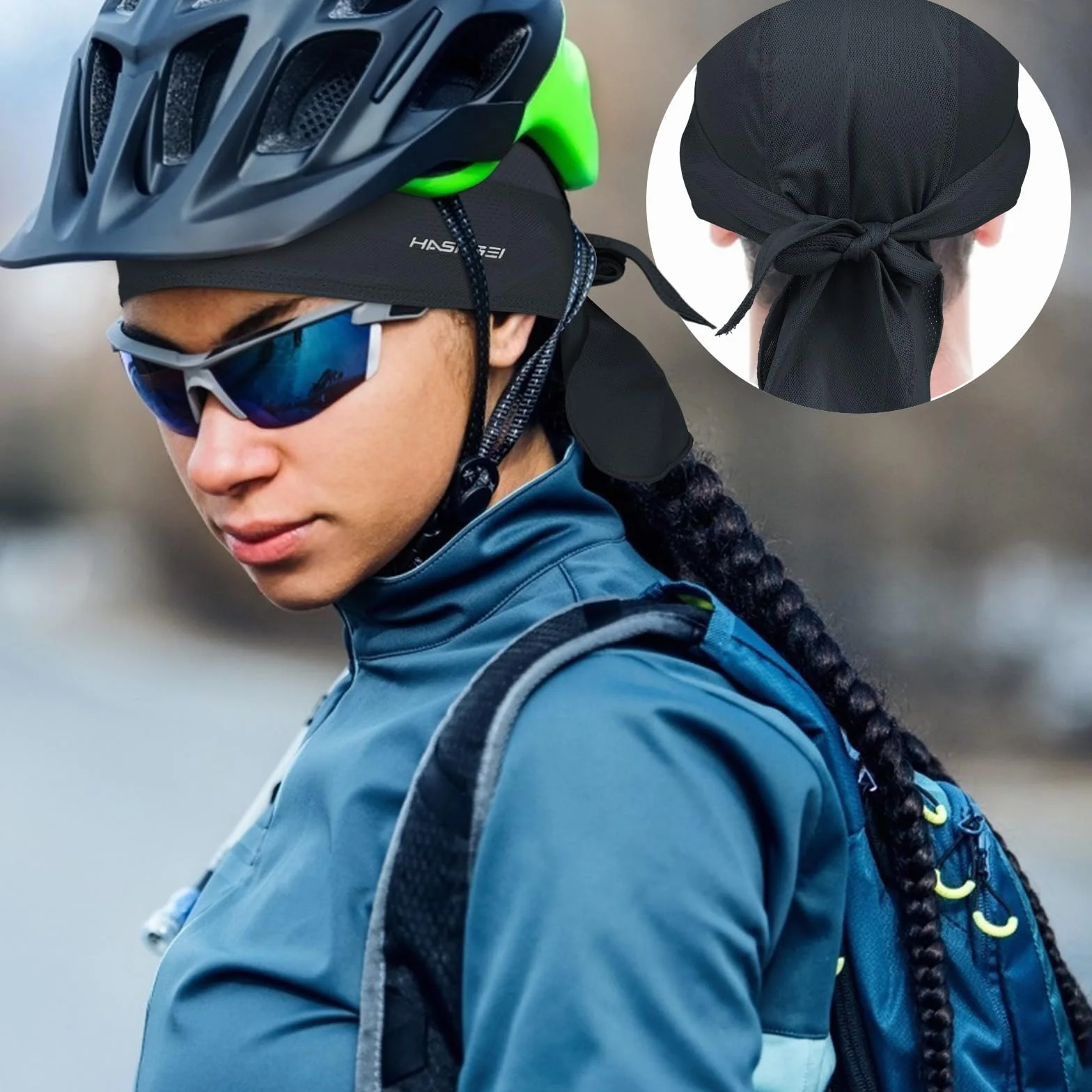 HASAGEI Bandana Deportiva Durag Pañuelo para la Cabeza Transpirable Absorbe el Sudor Verde
