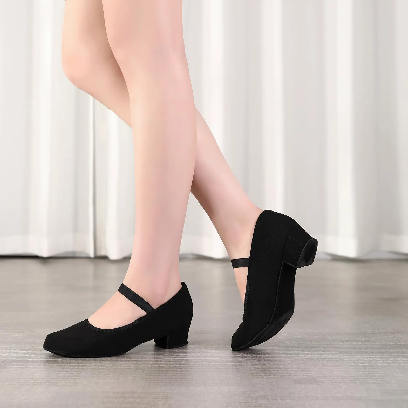Zapatos de Baile Latino Mujer Cordones Cerrados Tacón Bajo Moderno Danse carrée Practica