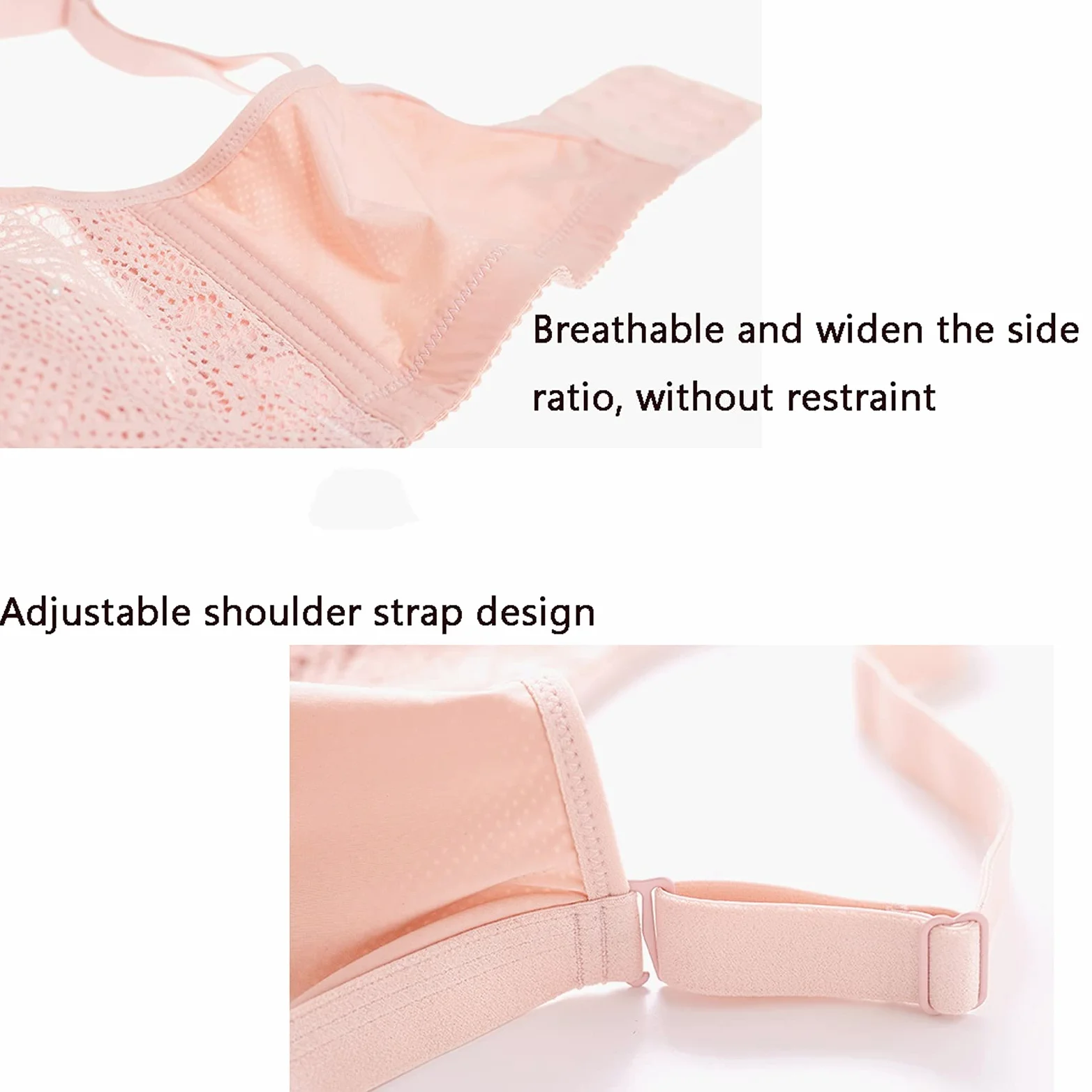 WENJUN Bralettes de encaje para mujer tamaño grande minimizador sexy cobertura completa sin costuras alambres con almohadillas extraíbles color: marrón tamaño: 85B