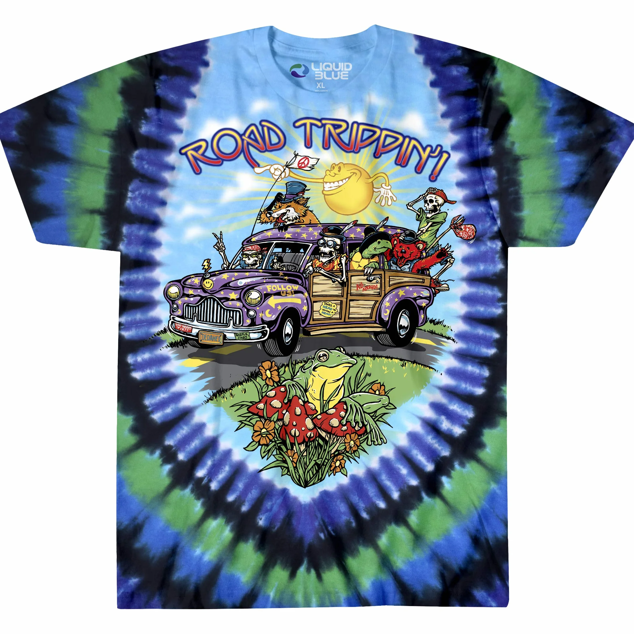 Camiseta de Manga Corta de Trippin' Azul líquido - Multi - XX-Large