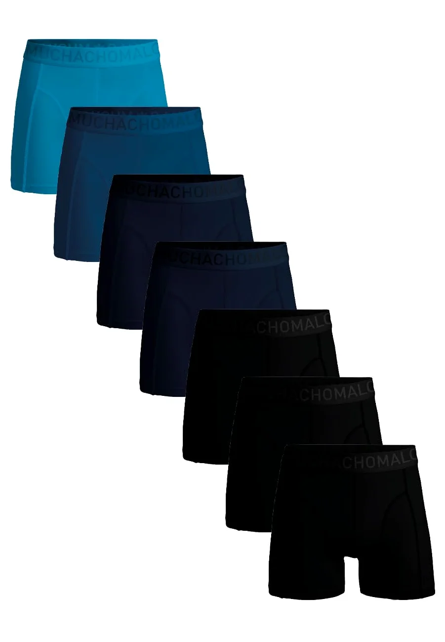 Muchachomalo Calzoncillos para Hombre, Ropa Interior Lisa de Algodón para Hombre, Pack de 7 Unidades, Bóxers Lisos de Corte Clásico con Cintura Elástica