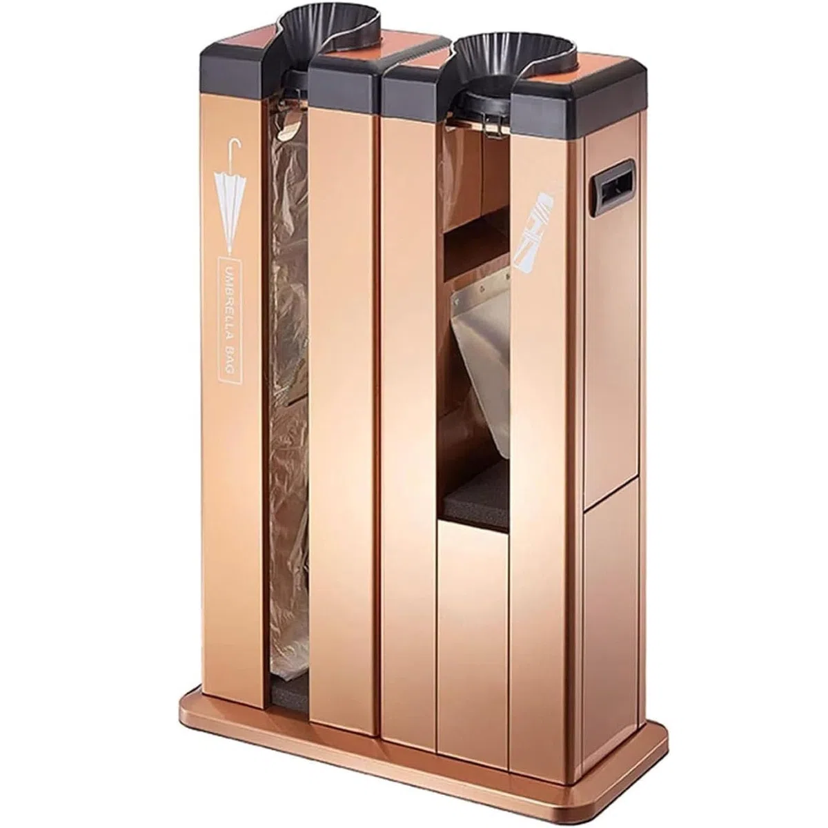 Máquina de embalaje automática de paraguas, soporte de embalaje comercial con 200 bolsas, soporte de paraguas de metal resistente para entrada