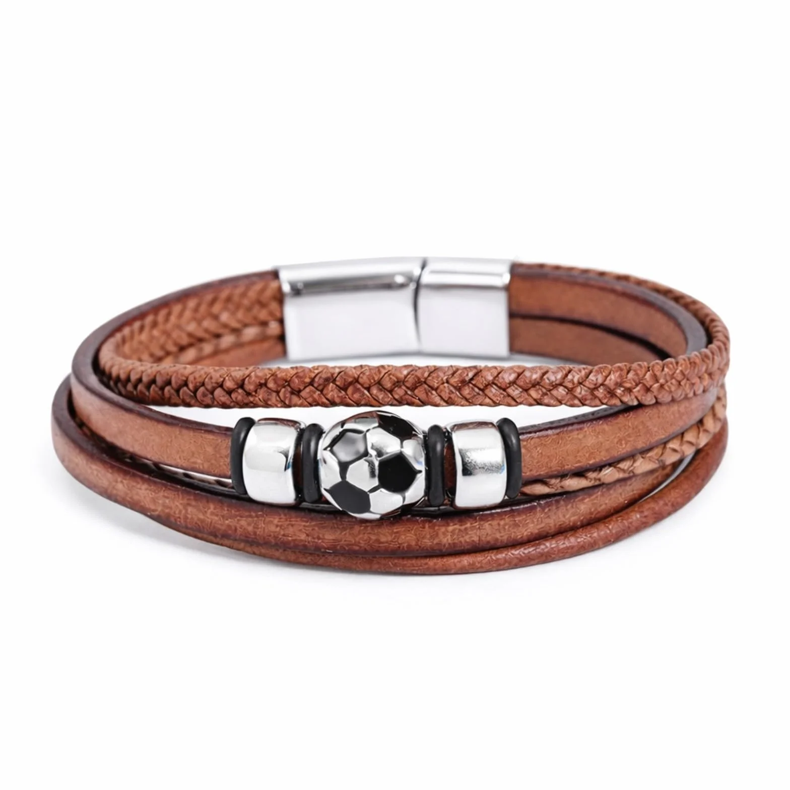 Pulsera de Fútbol en Tonos Marrones,Artículo de Fan de la Copa Mundial 2026,Pulsera de Fútbol para Niños,para Hijo,Nieto,Sobrino, Hermano,Regalos Geniales para Adolescentes