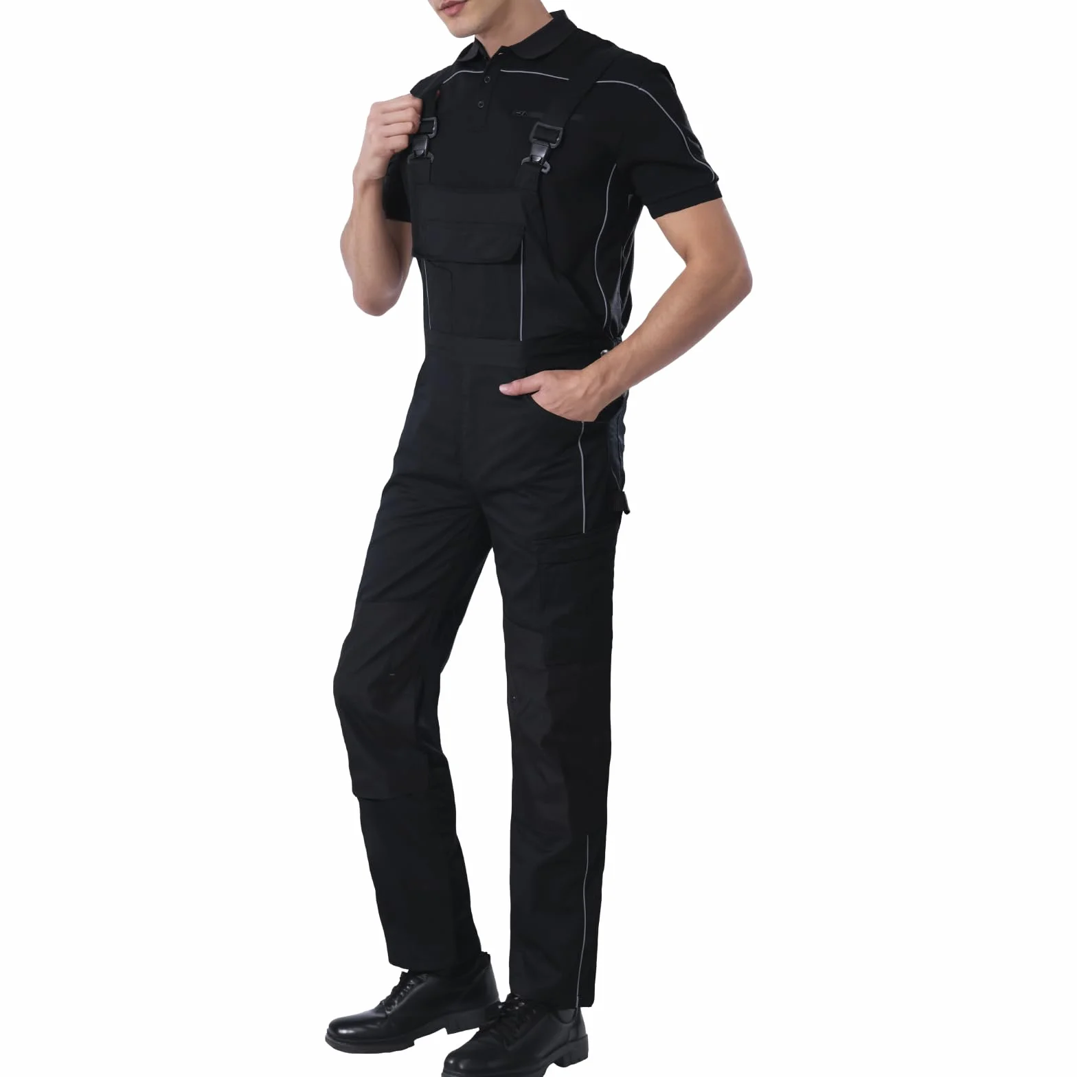 WORK IDEA Pantalón de Trabajo elástico para Hombre con múltiples Bolsillos y Bolsillos para Herramientas